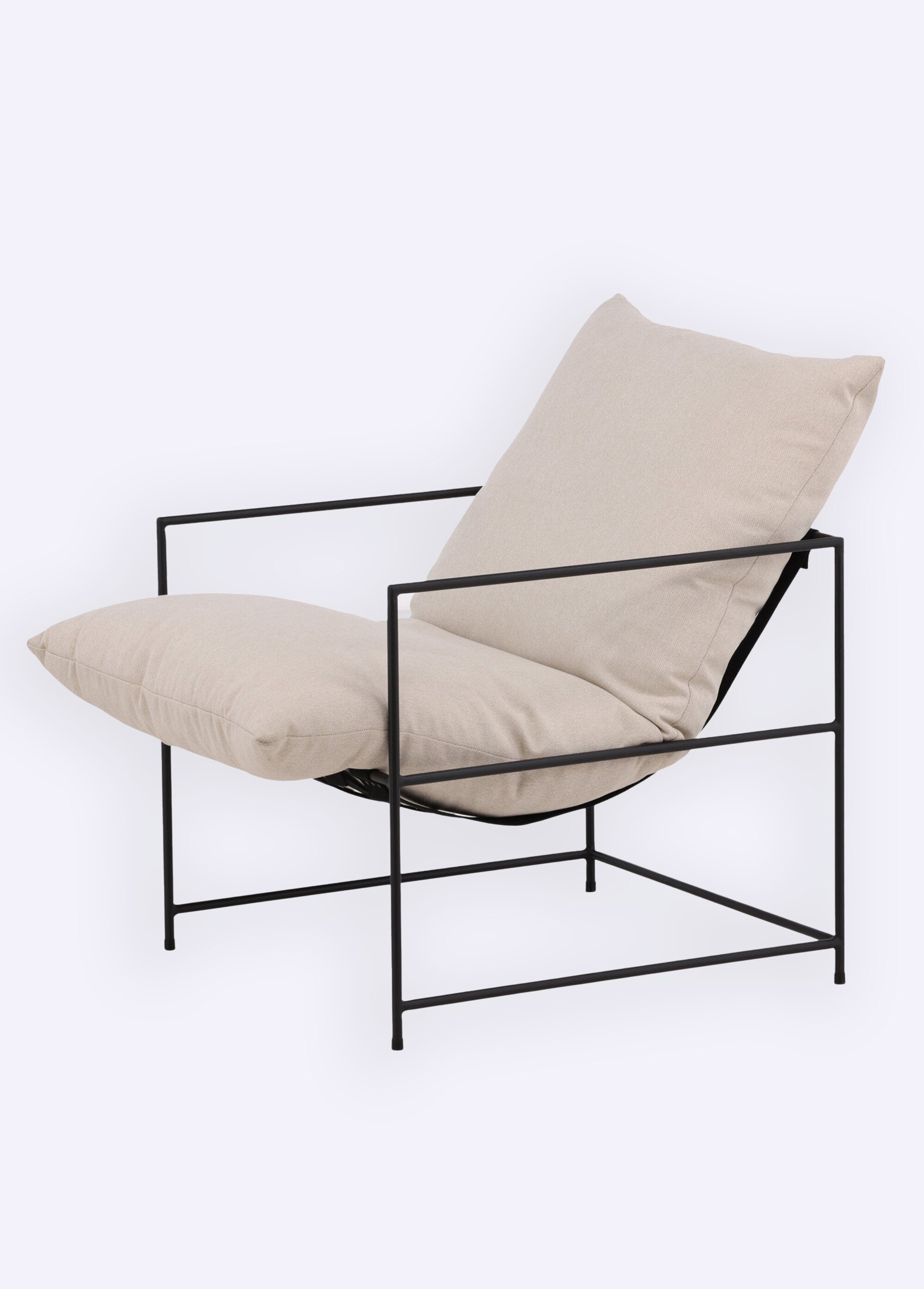 Fauteuil structure métal, assise confort BLANC VEN-18048-020 DE1