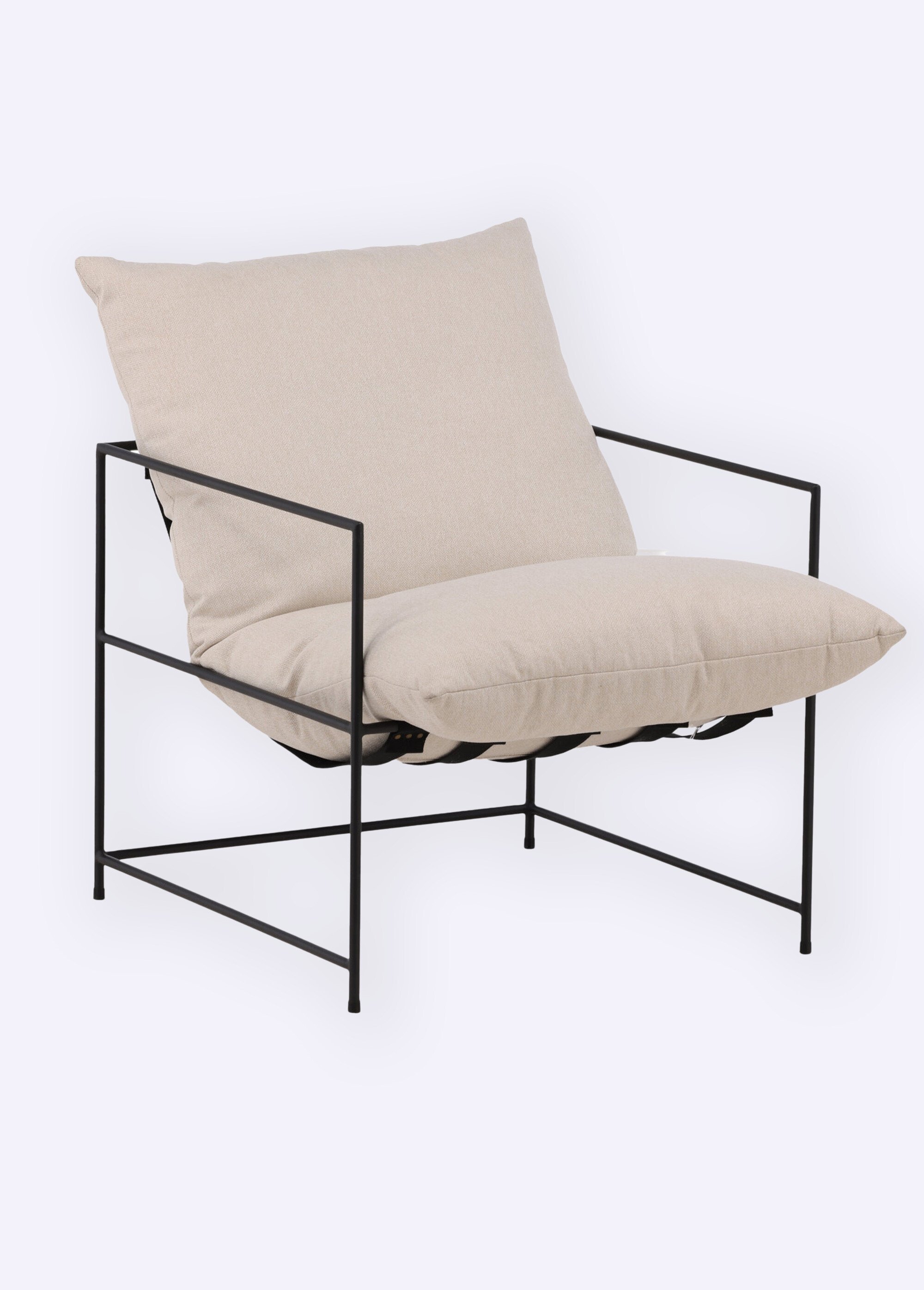 Fauteuil structure métal, assise confort BLANC VEN-18048-020 FA1