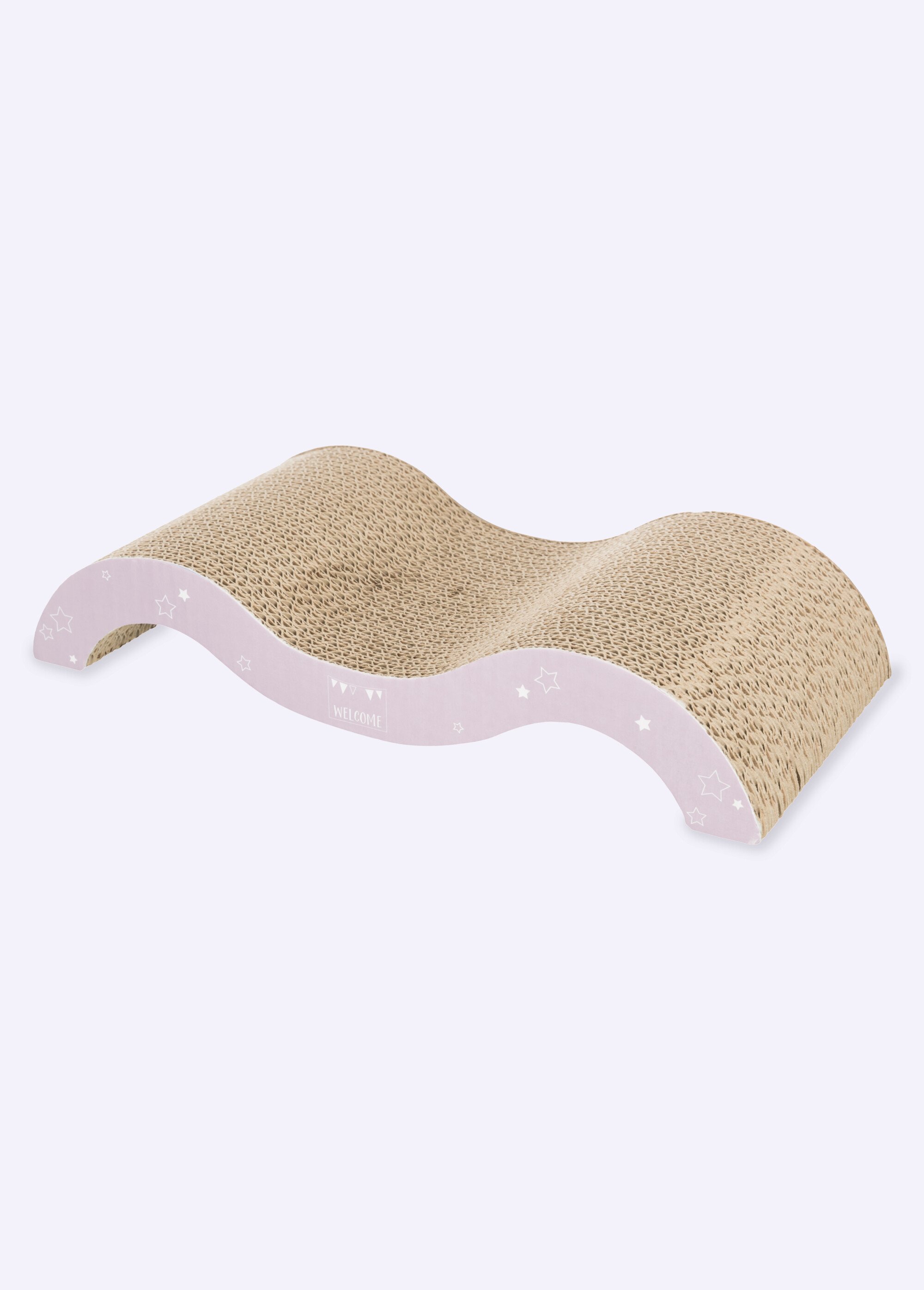 Griffoir carton forme vague, pour chat MAUVE ET MENTHE TRX-48012 FA1