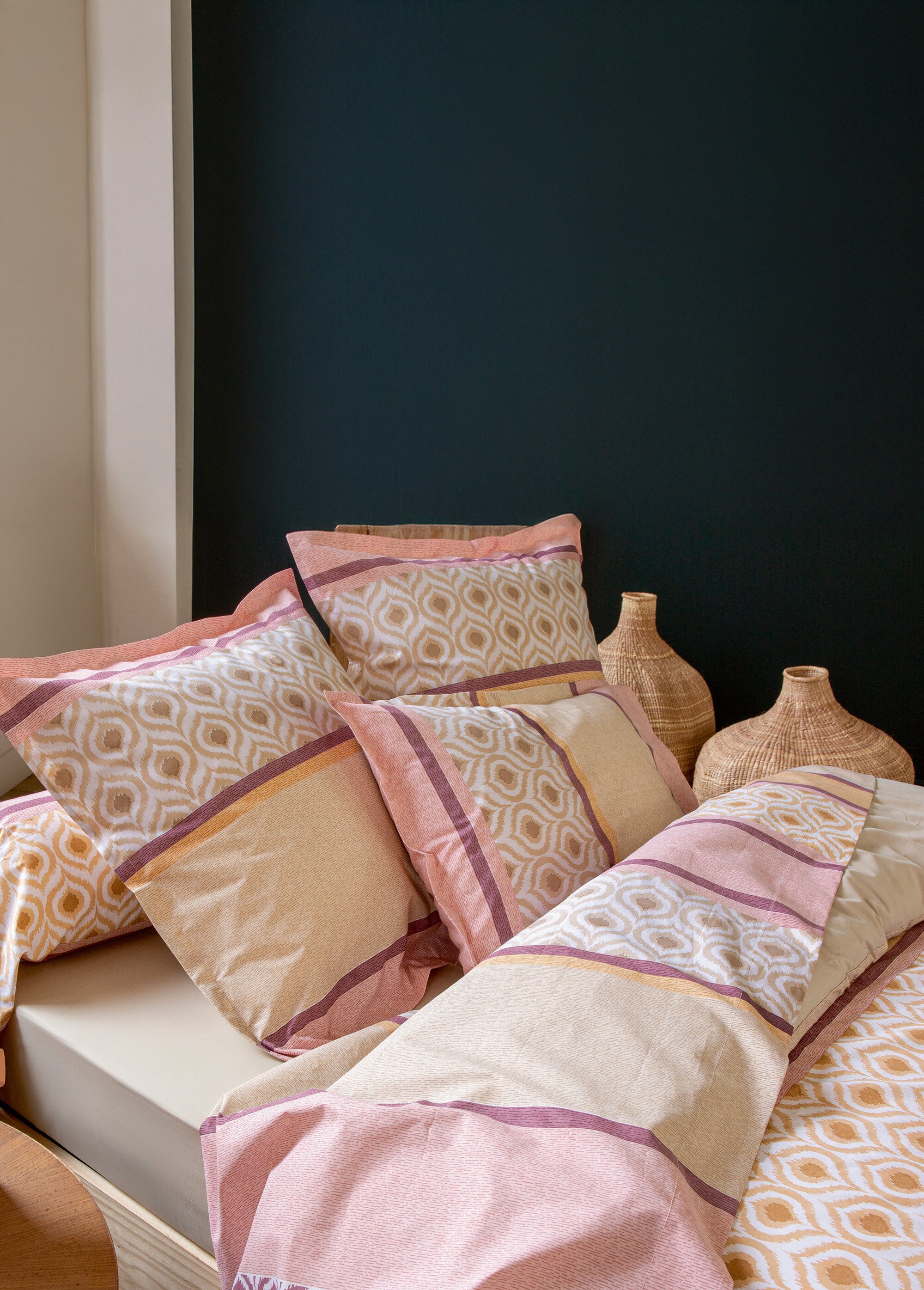 Housse de couette réversible coton 57 fils/cm² Rose RHUM-HC DE2