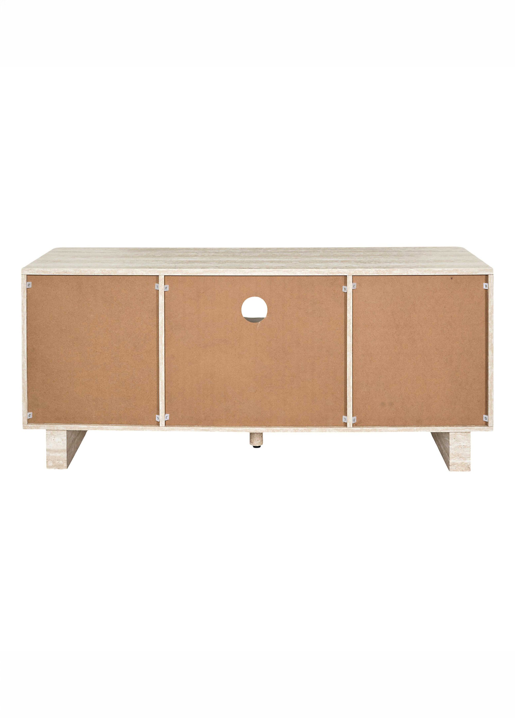 Meuble TV 3 portes, aspect pierre travertin BEIGE CMP-HD7777 DO1