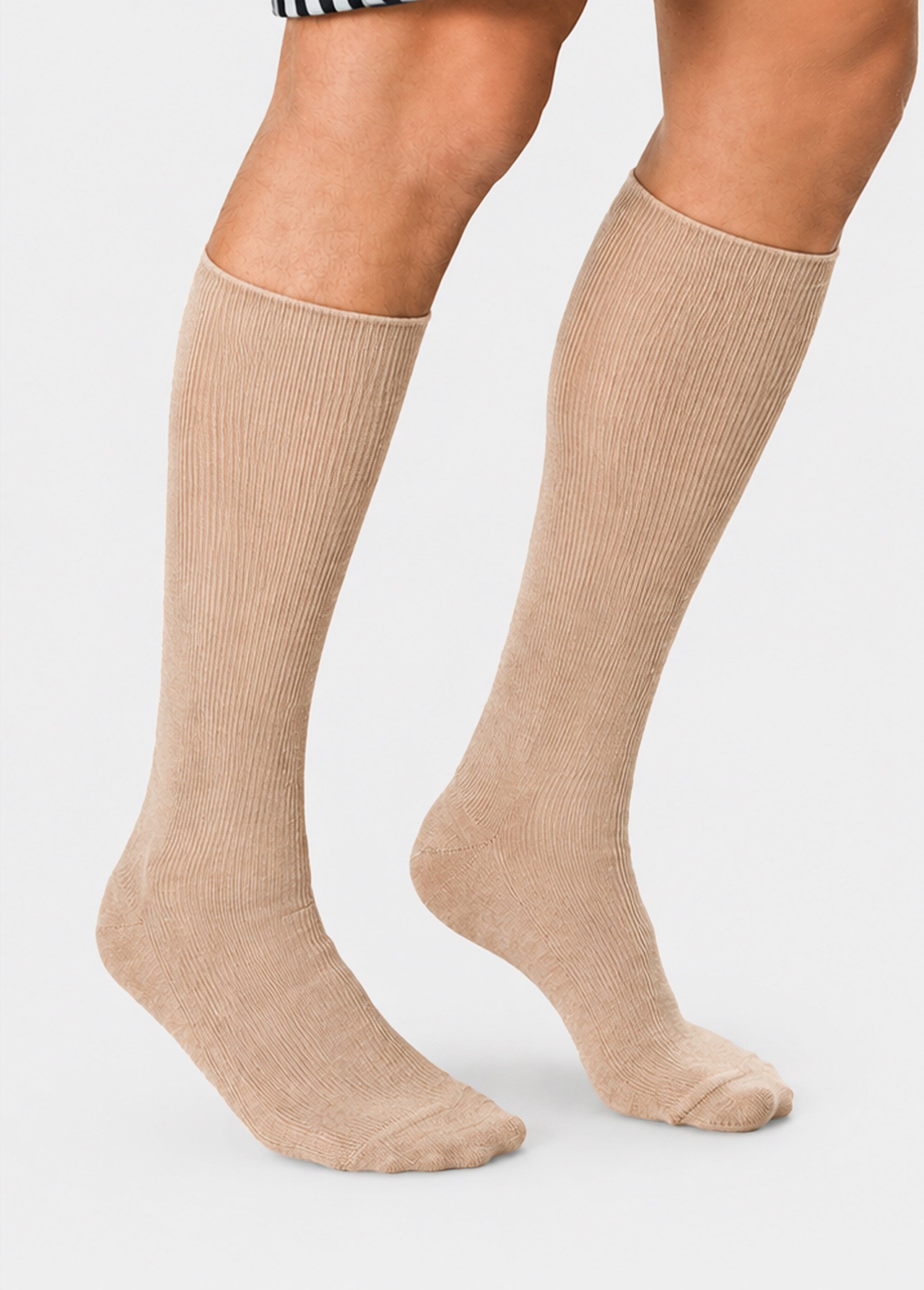 Mi-bas sans compression chauds - lot de 2 paires Homme Beige INFIME FA1