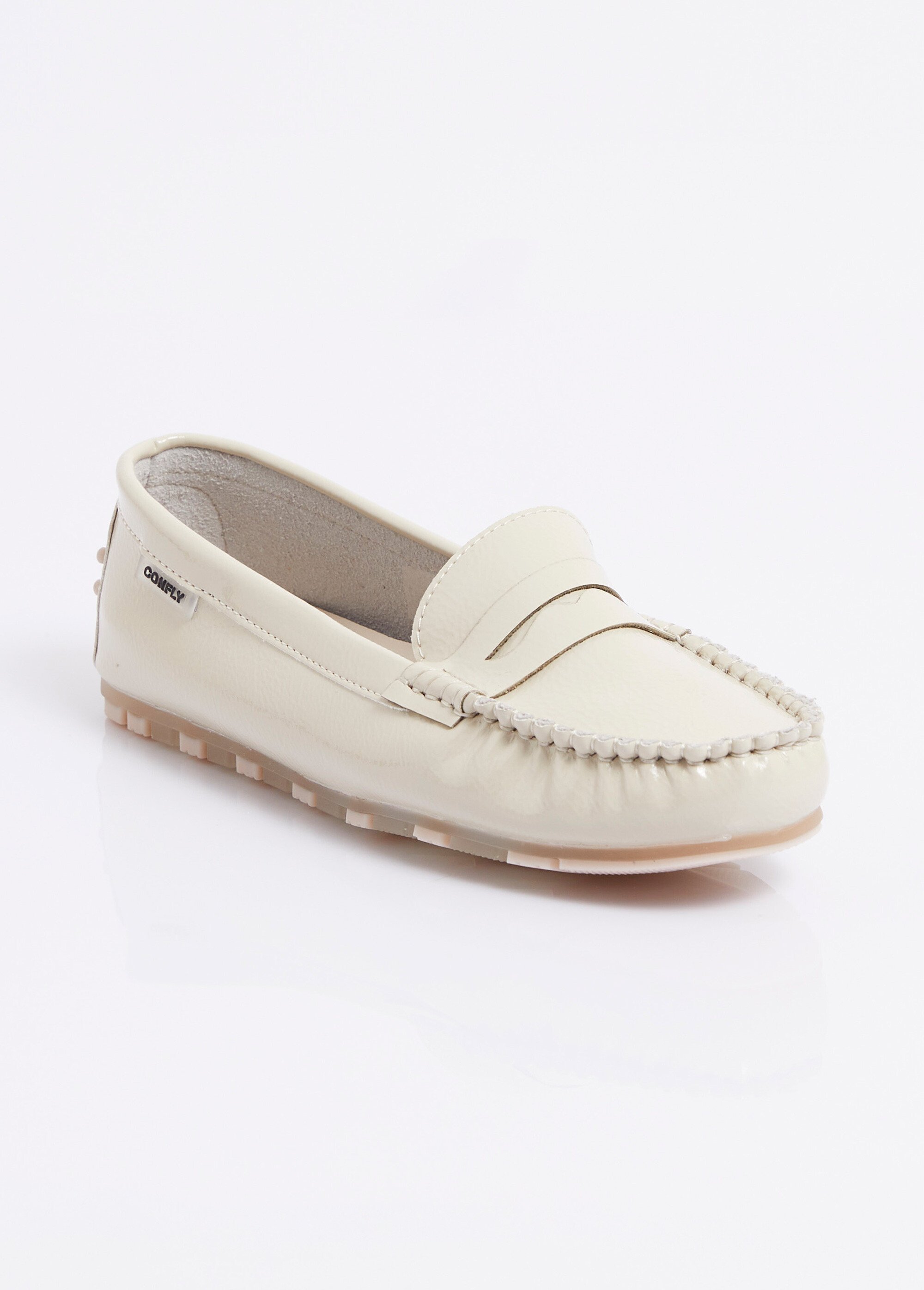 Mocassins vernis, semelle antidérapante Femme VERNIS BEIGE JANNDF938 FA1