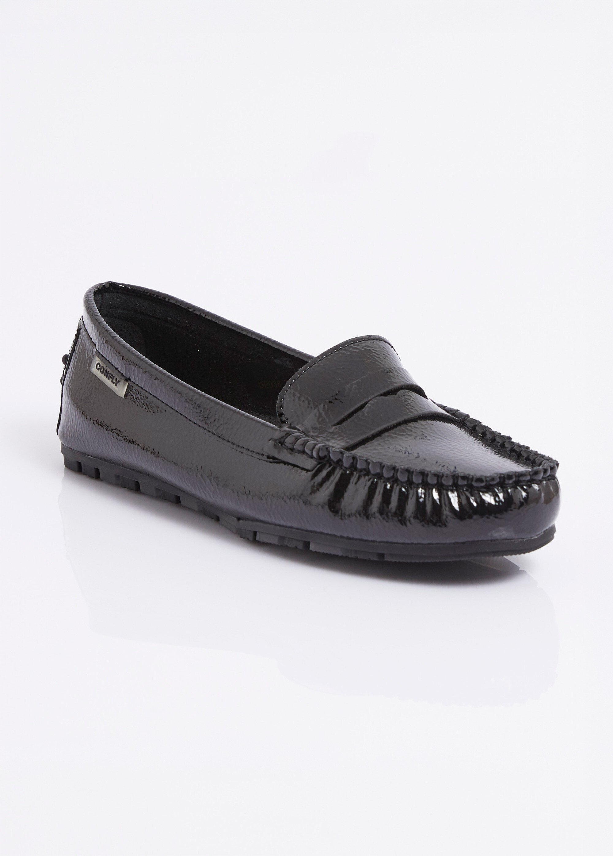 Mocassins vernis, semelle antidérapante Femme VERNIS NOIR JANNDF938 FA1