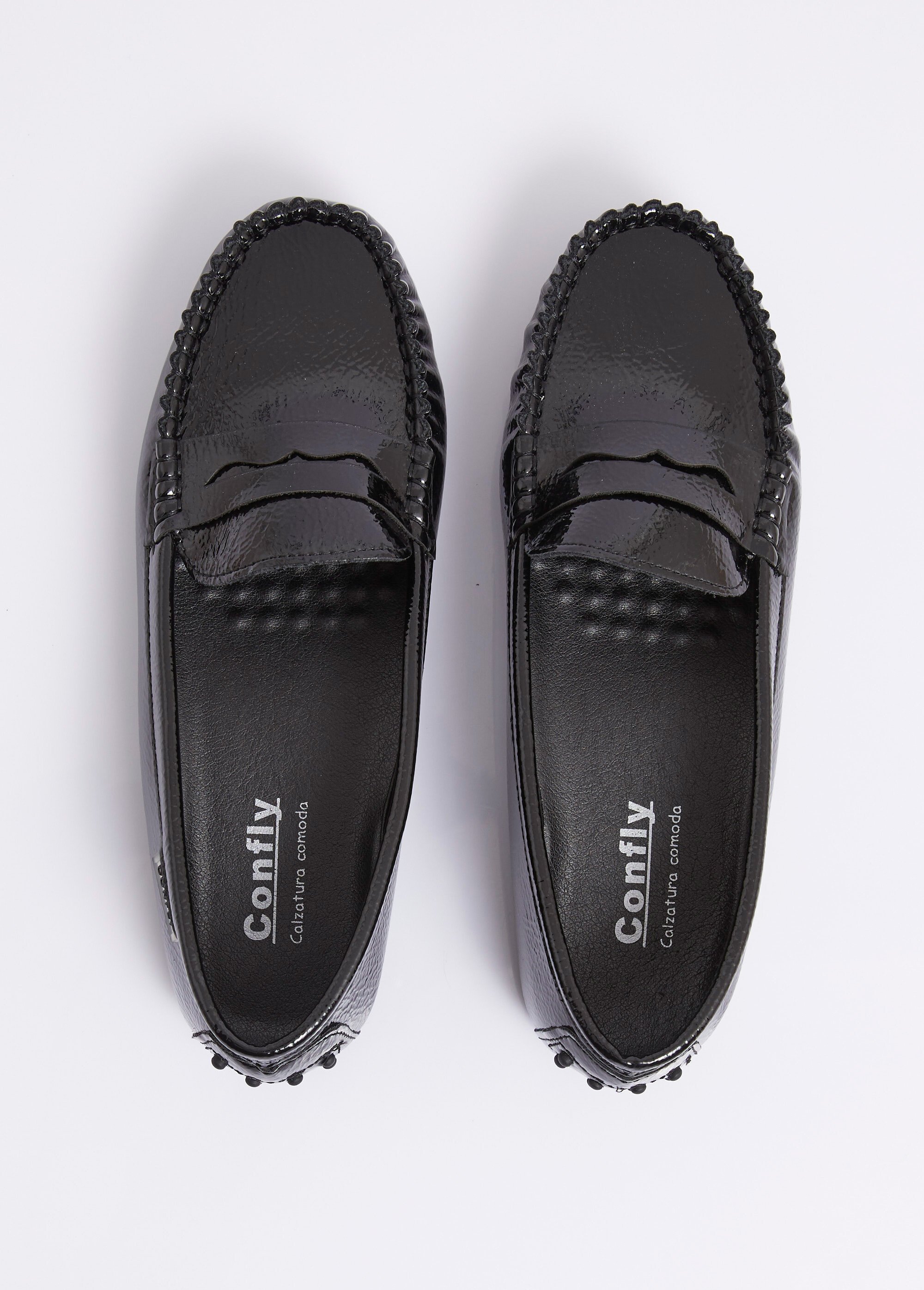 Mocassins vernis, semelle antidérapante Femme VERNIS NOIR JANNDF938 OV1