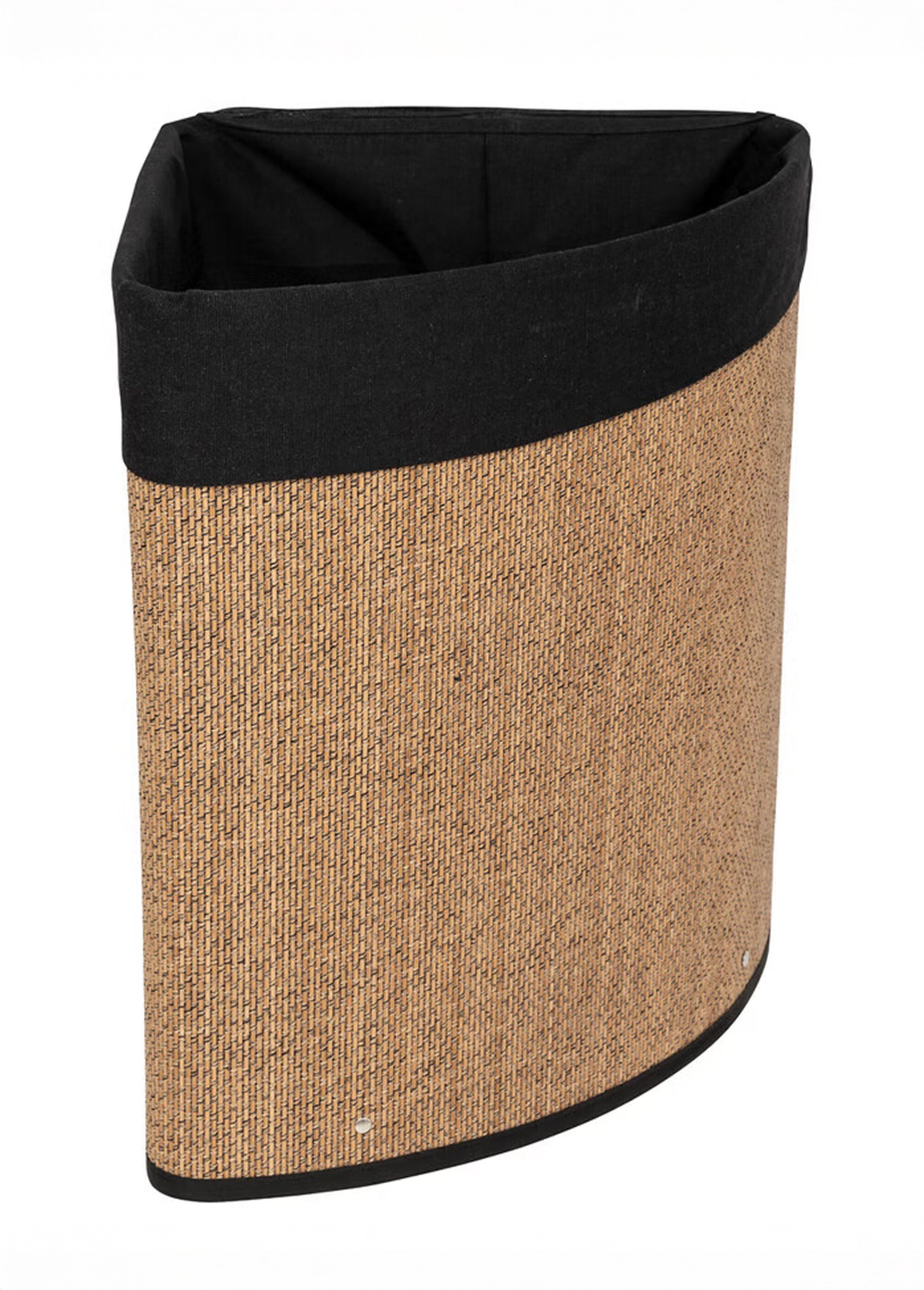 Panier à linge d'angle en bambou, foncé