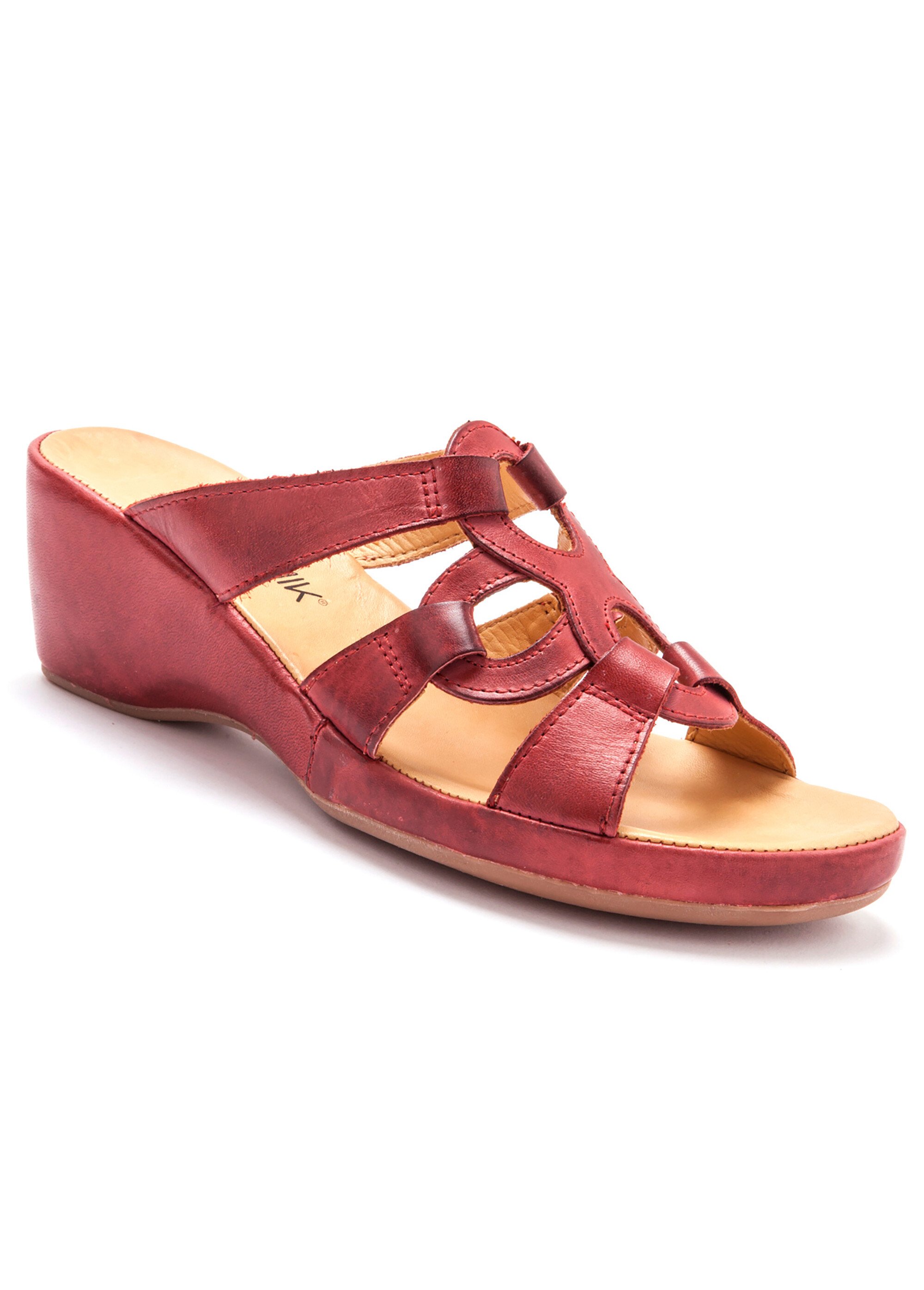 Mule en cuir grande largeur