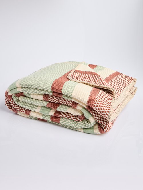 Plaid jeté de canapé uni ou rayé Orange ROC FA1