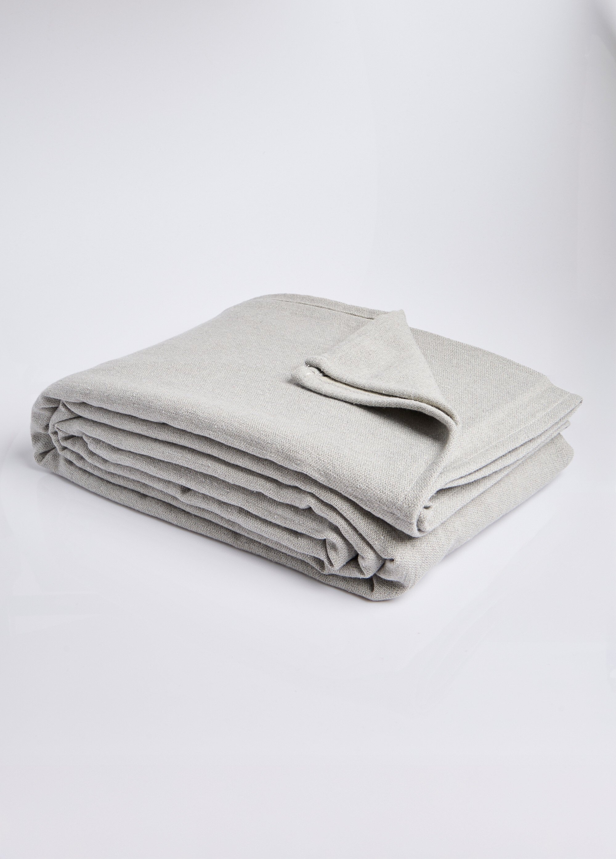 Plaid jeté de canapé uni ou rayé Gris ROC FA1