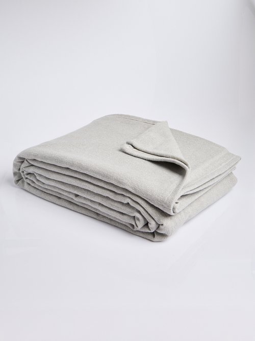 Plaid jeté de canapé uni ou rayé Gris ROC FA1