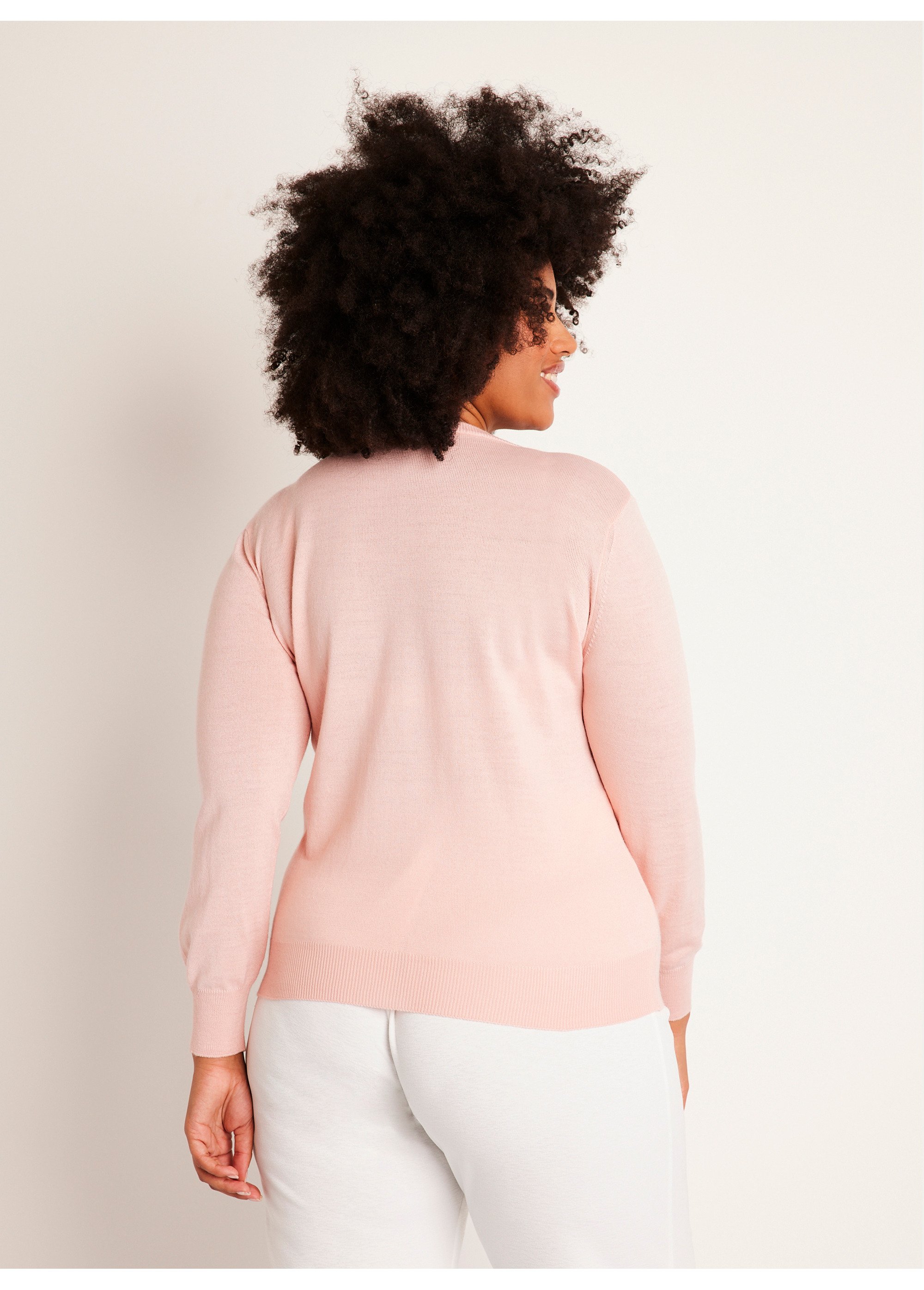 Pull col rond manches longues laine mérinos