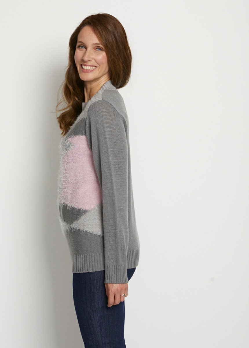 Pull maille poilue Femme Gris PEDALO DR1