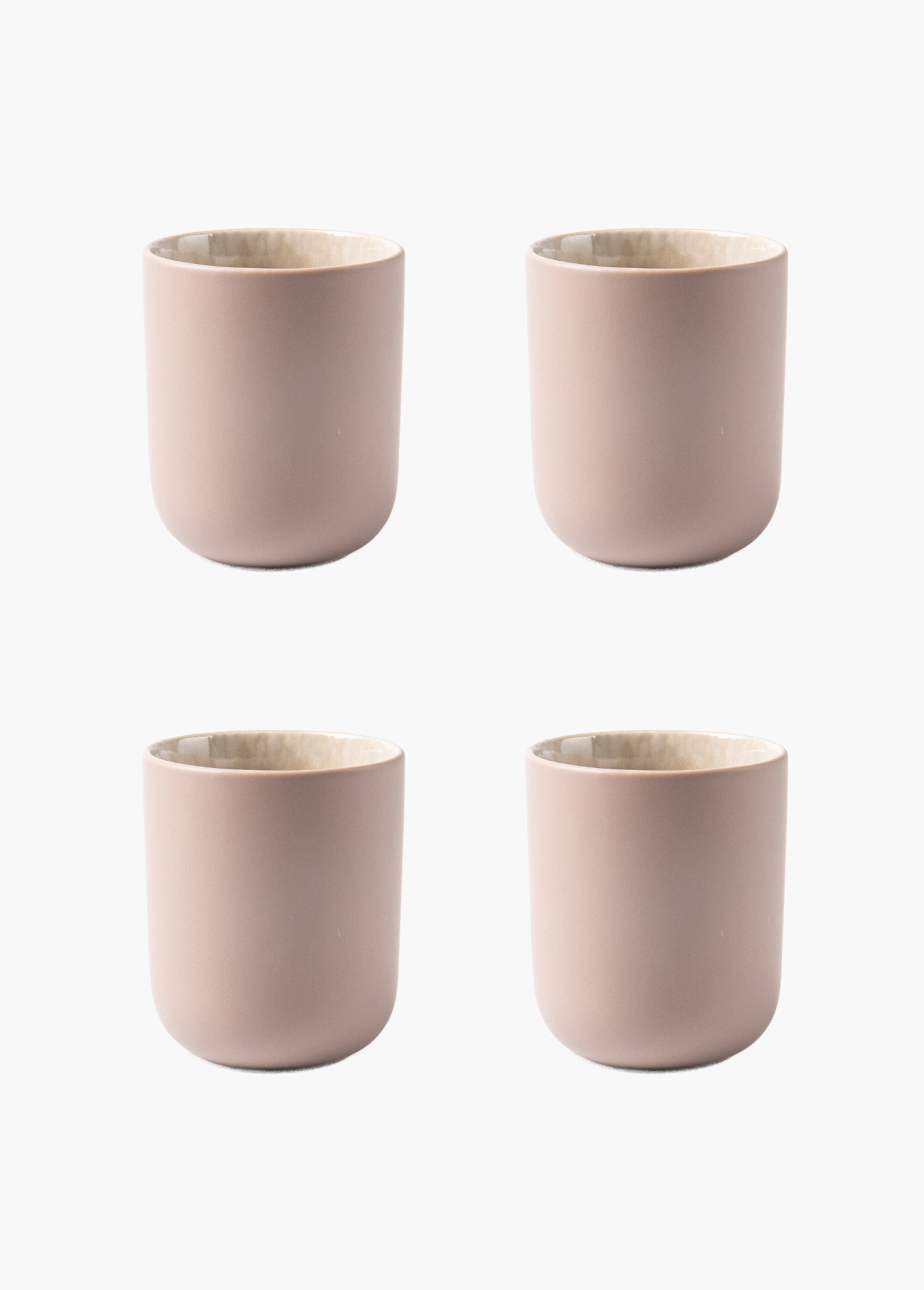 Set 4 tasses grès émaillé, foncé