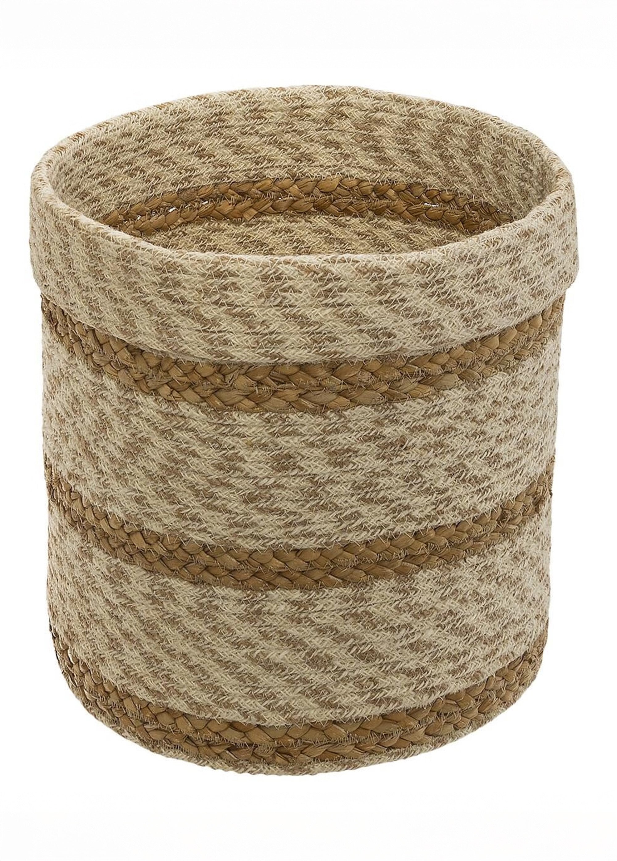 Set de 4 paniers rayures tressées