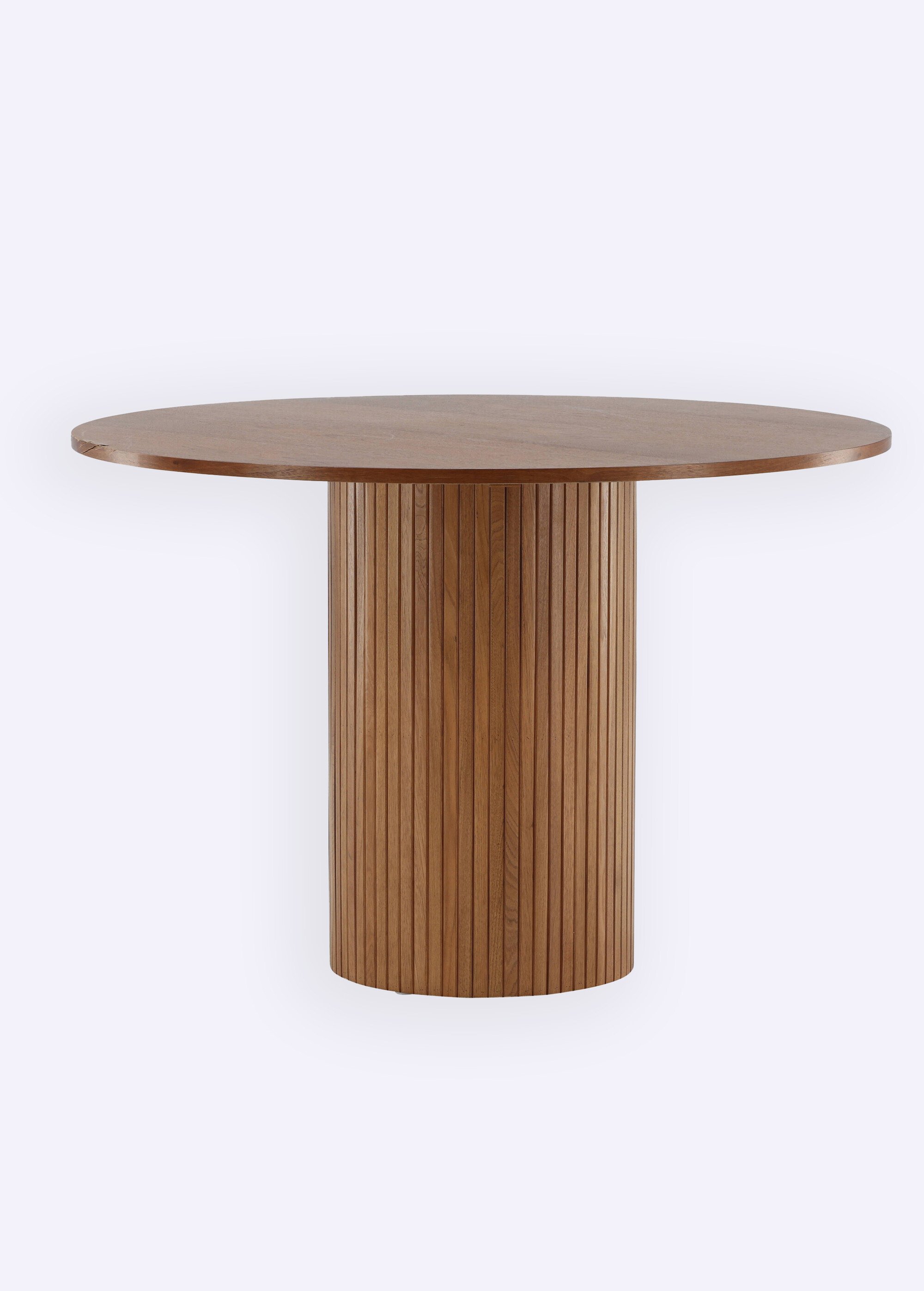 Table à manger peuplier pied cylindrique NOYER VEN-15596-848 FA1