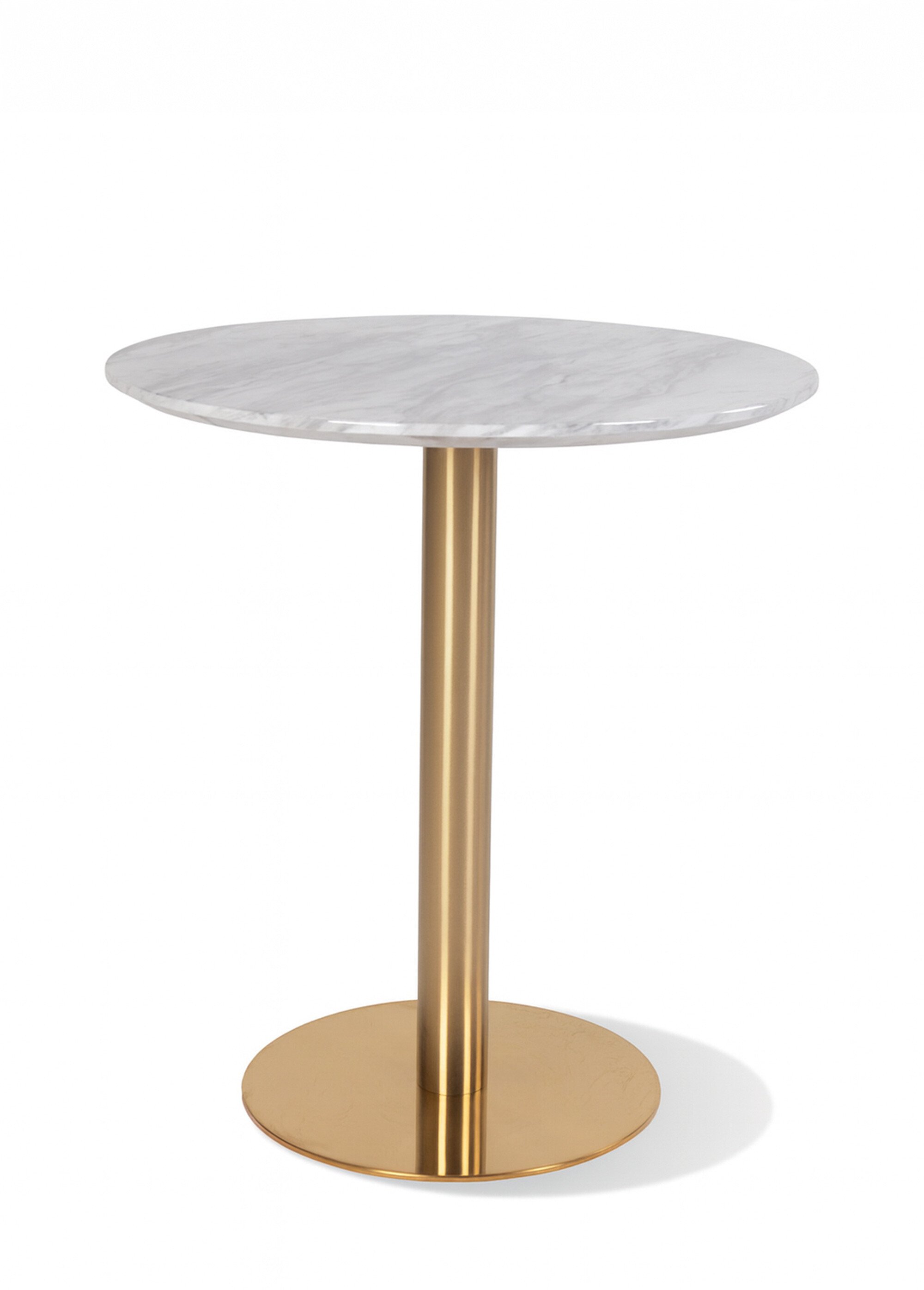 Table haute avec effets marbre et laiton