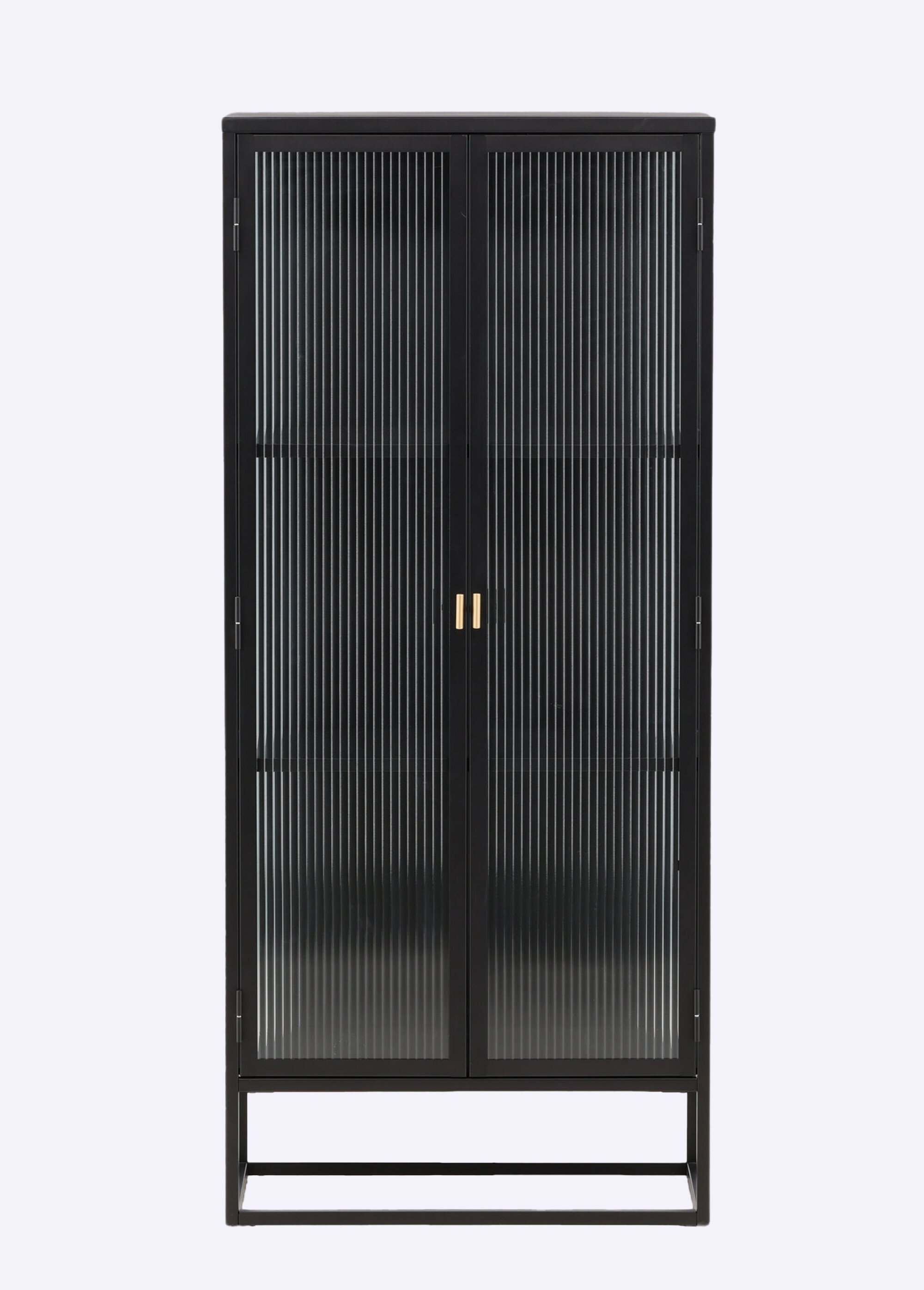 Armoire à portes verre, structure acier NOIR VEN-15630-208 DE1