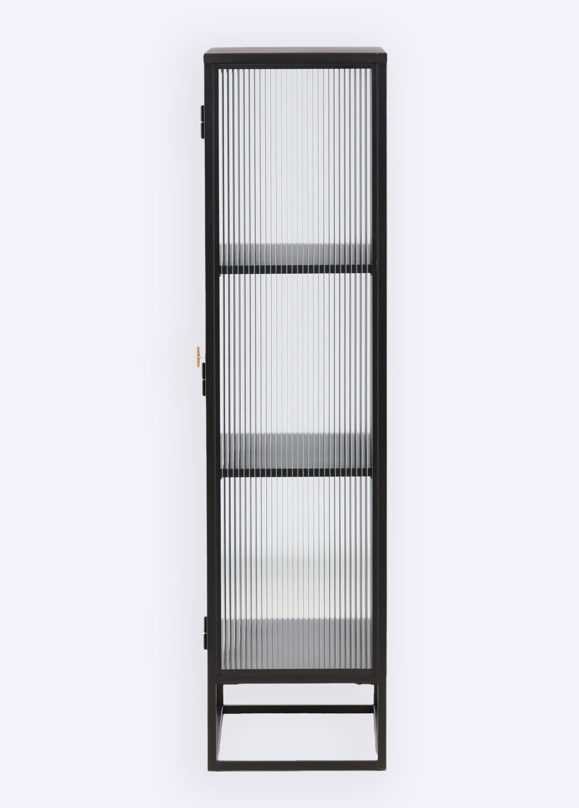 Armoire à portes verre, structure acier NOIR VEN-15630-208 DE3