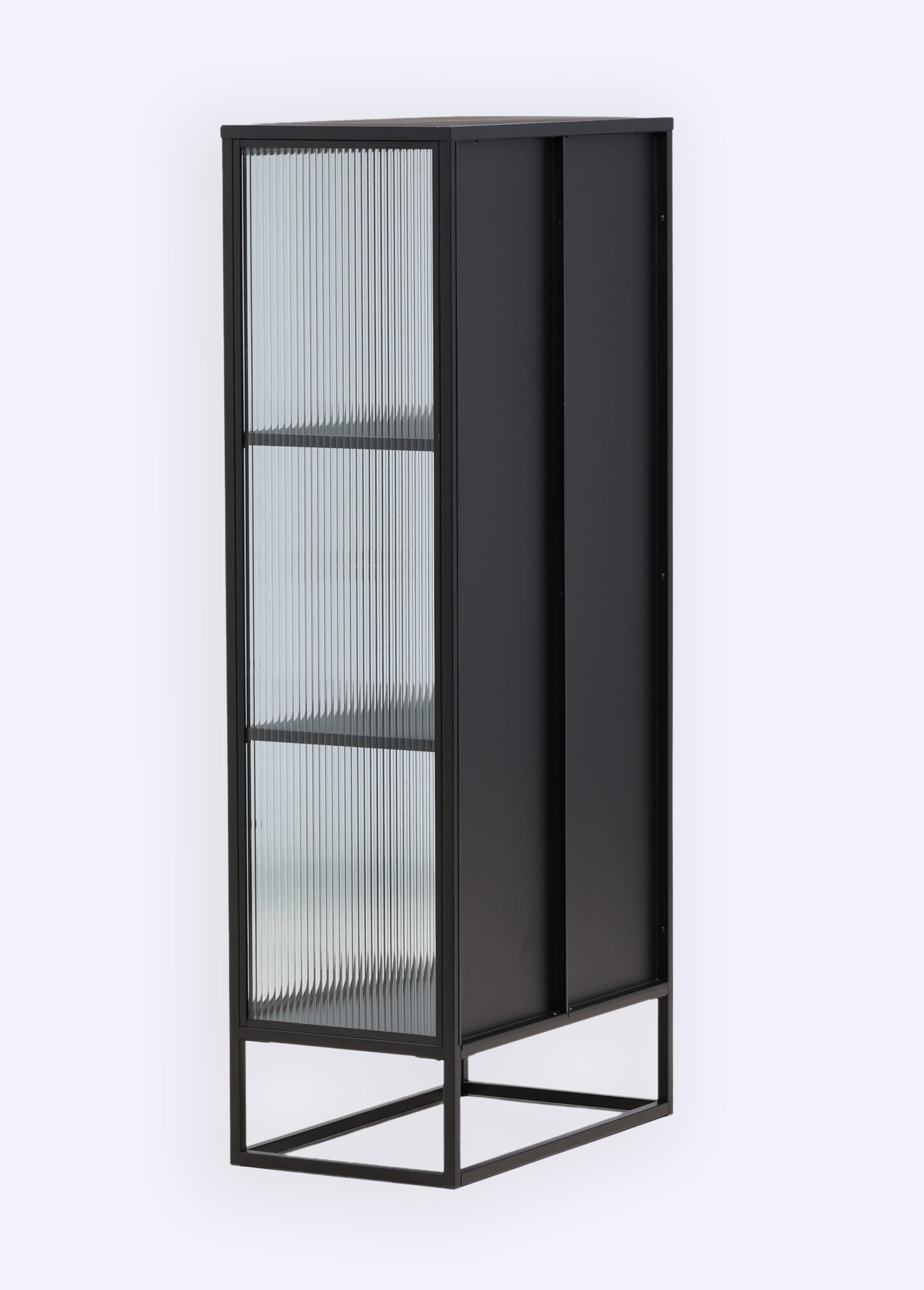 Armoire à portes verre, structure acier NOIR VEN-15630-208 DE4