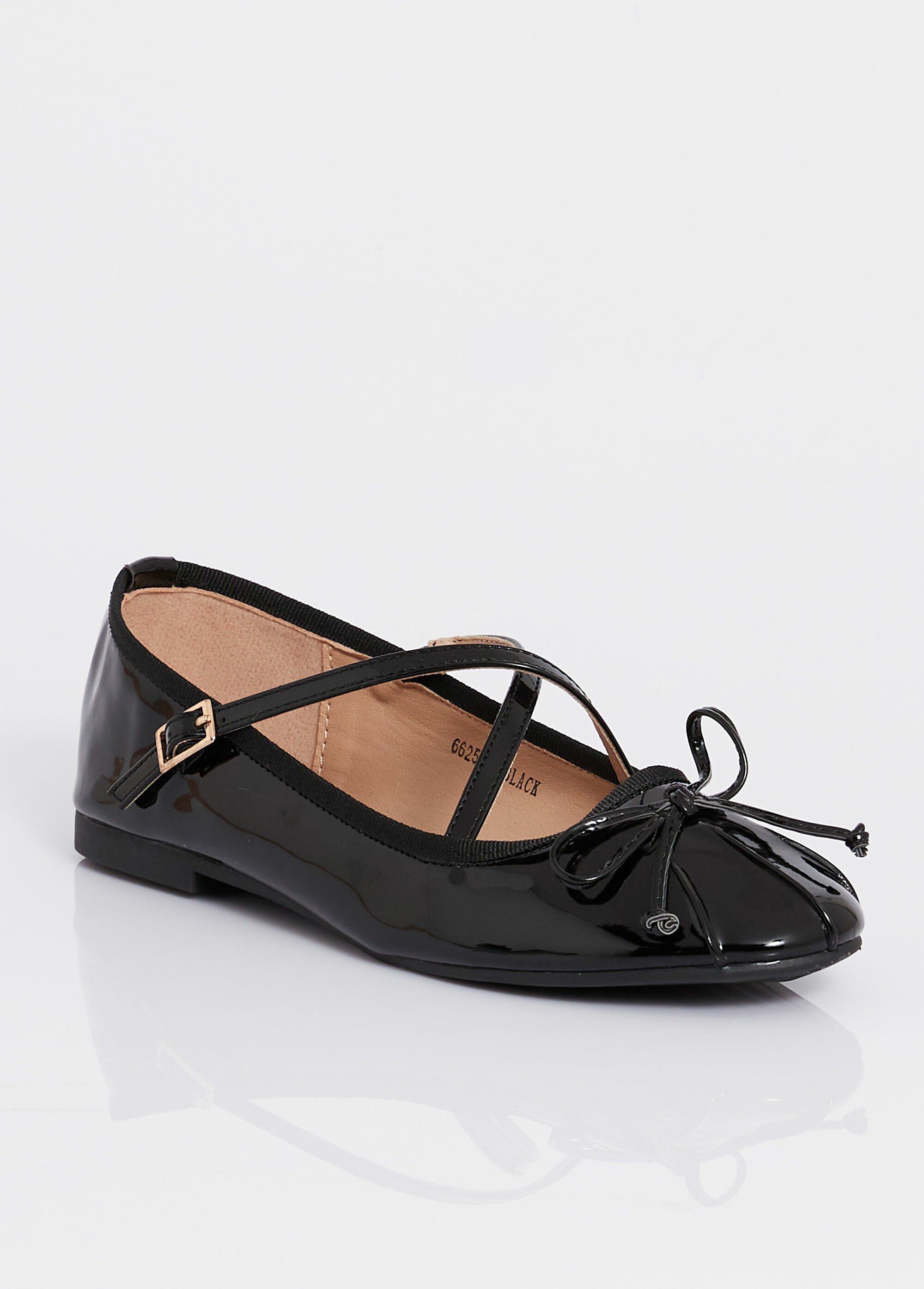 Ballerines vernies avec brides croisées Femme Noir MAR6625-1 FA1