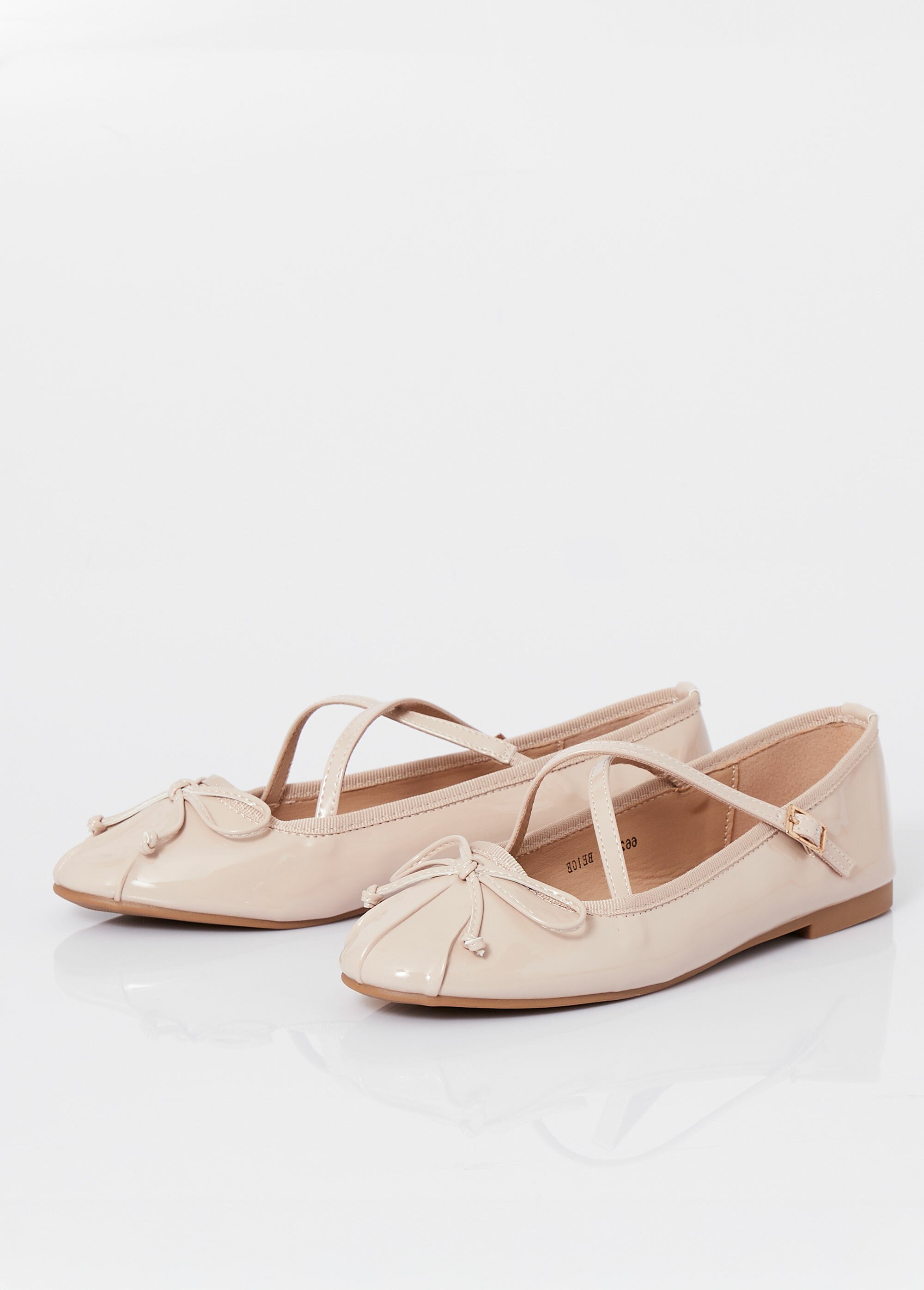 Ballerines vernies avec brides croisées Femme VERNIS BEIGE MAR6625-1 DE1
