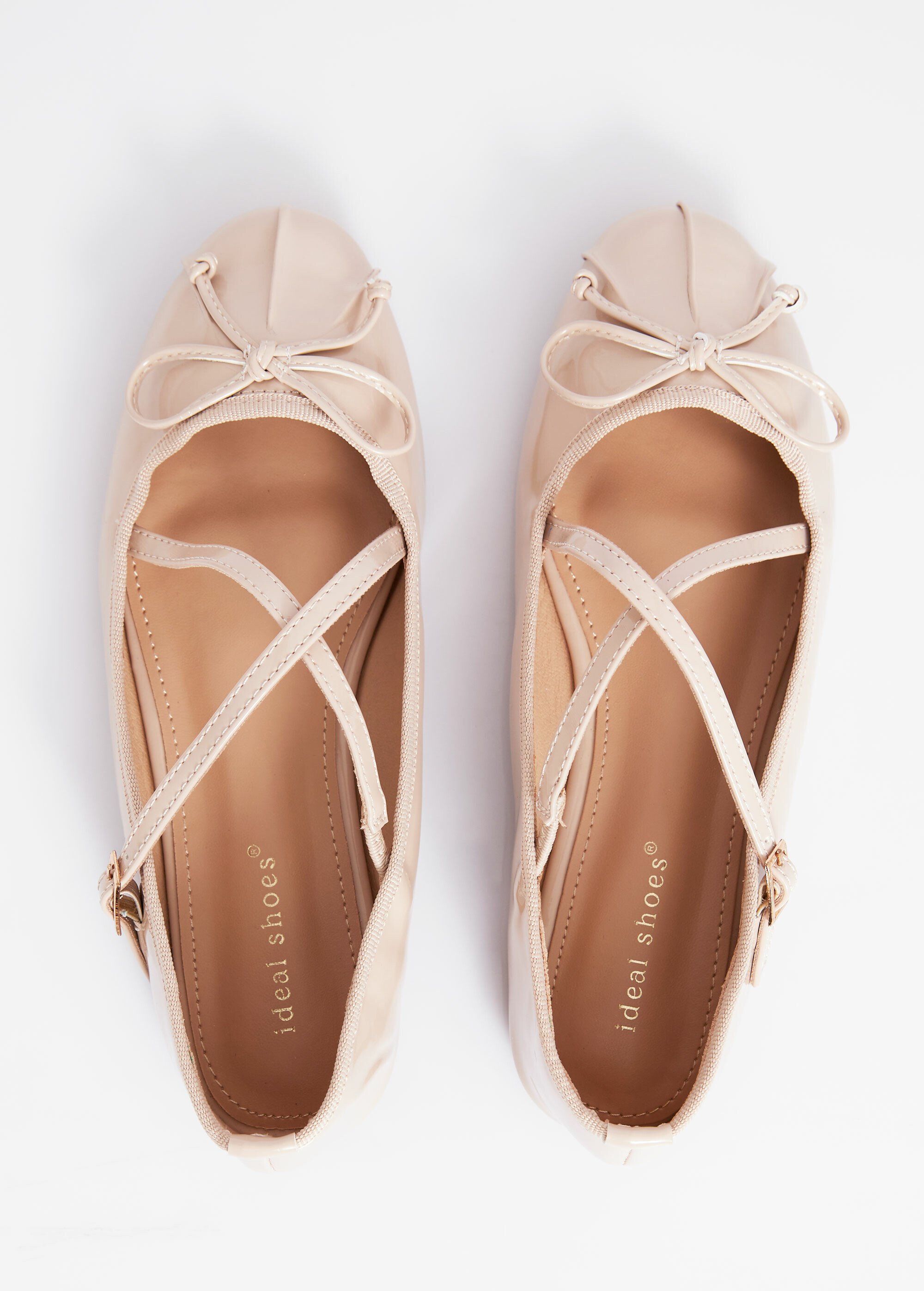 Ballerines vernies avec brides croisées Femme VERNIS BEIGE MAR6625-1 OV1