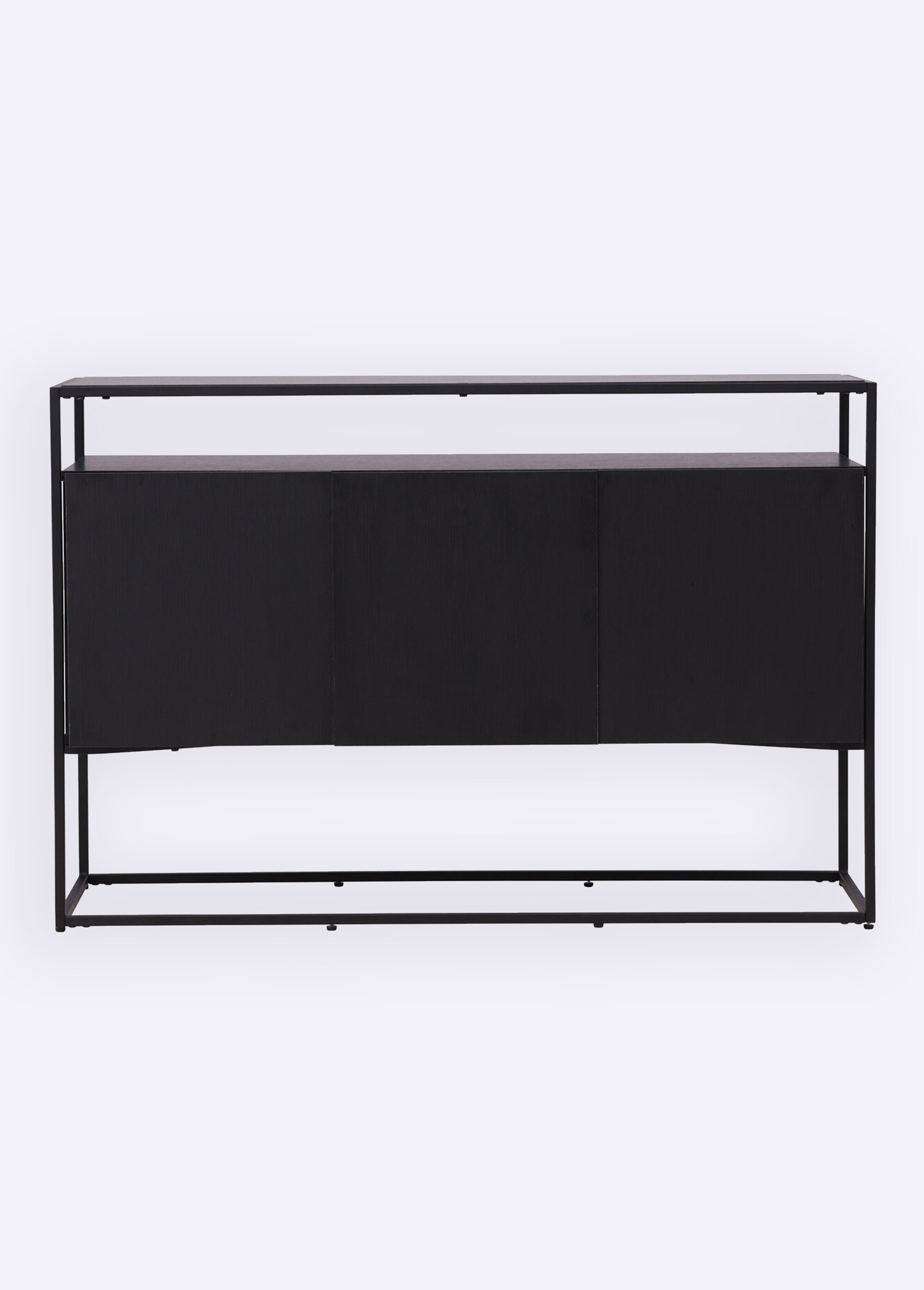 Buffet design acier et peuplier foncé NOIR VEN-15624-101 DE1