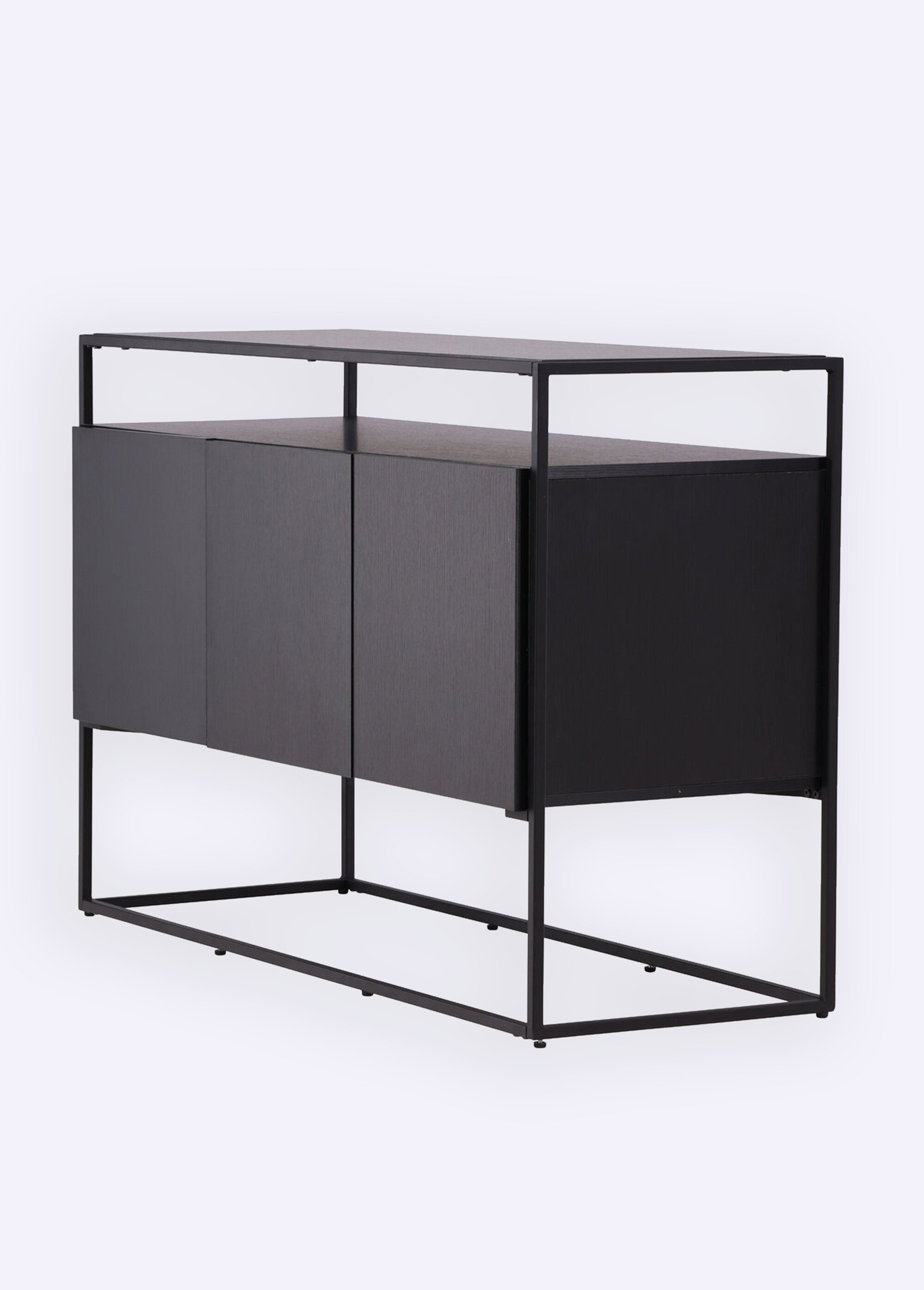 Buffet design acier et peuplier foncé NOIR VEN-15624-101 DE2