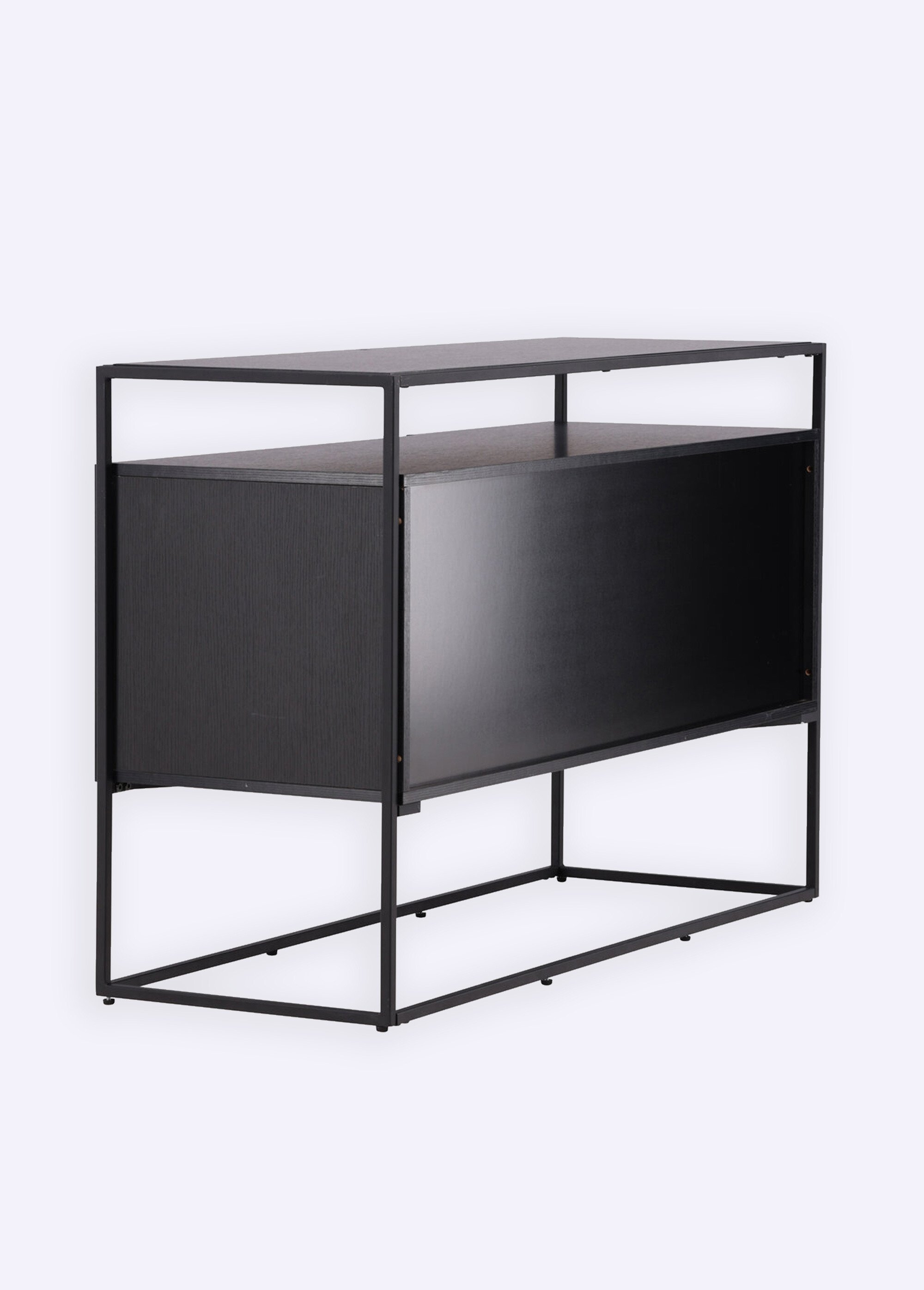 Buffet design acier et peuplier foncé NOIR VEN-15624-101 DE4