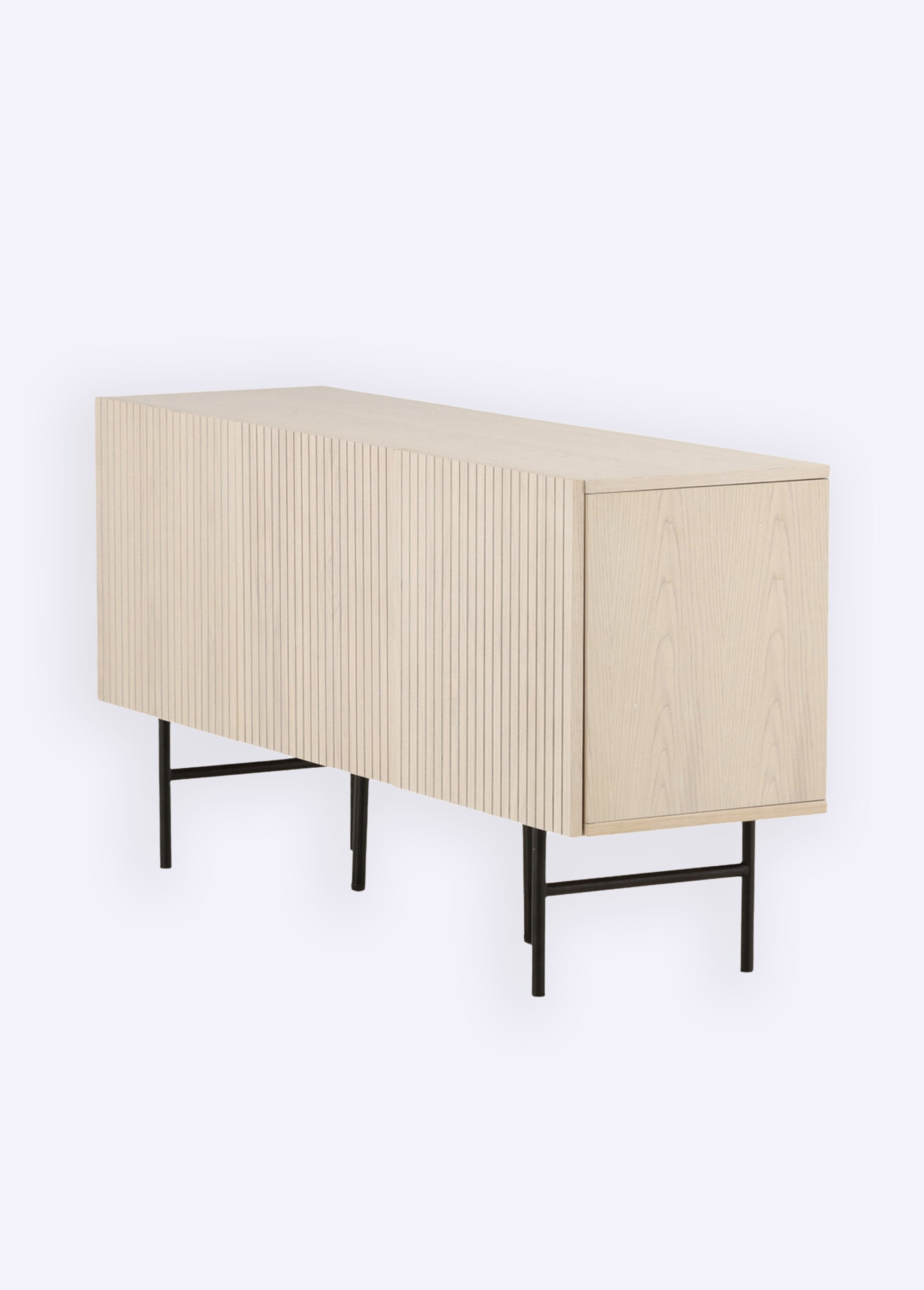 Buffet en bois épuré, effet rainuré MARRON VEN-42000-610 DE1
