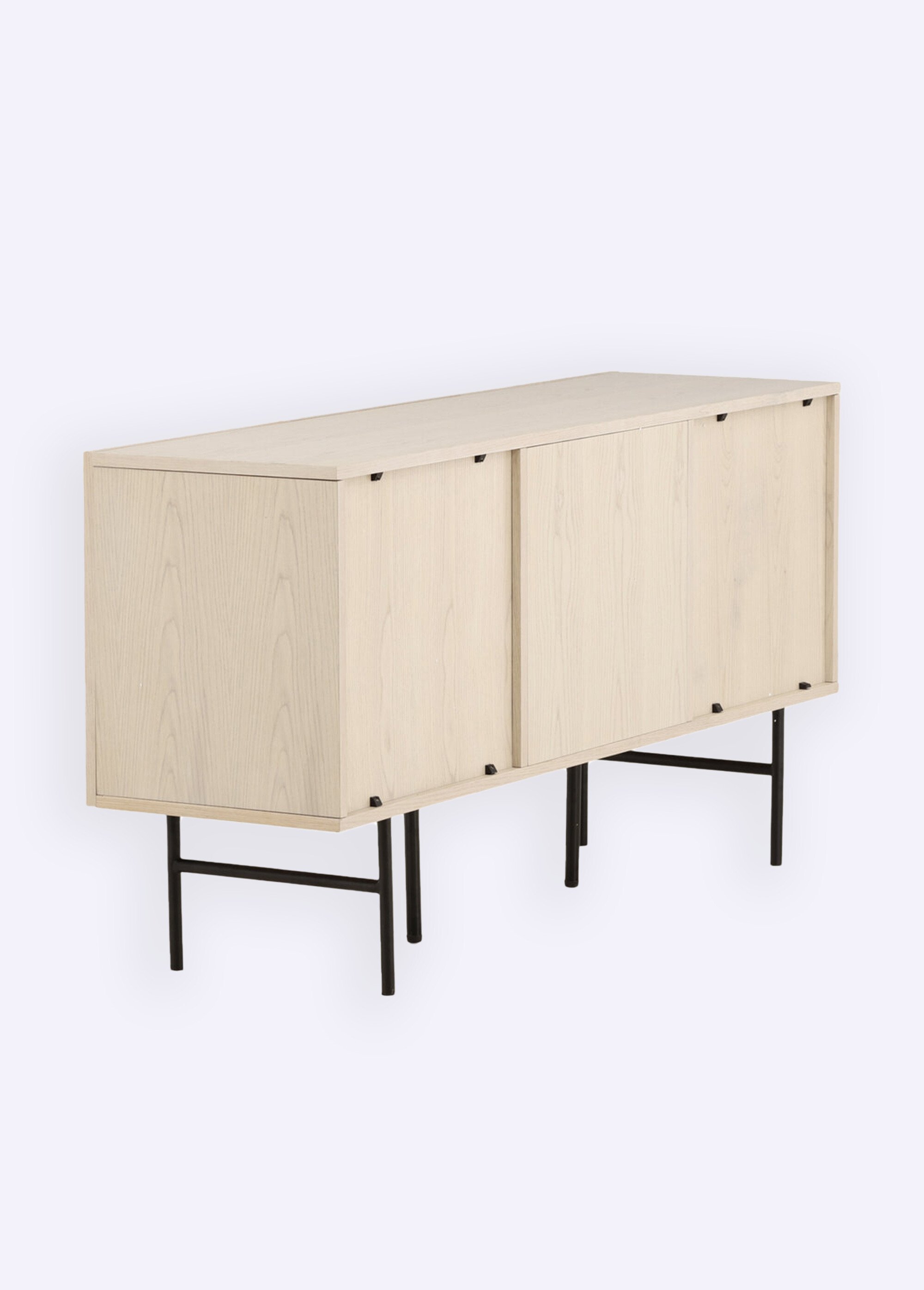 Buffet en bois épuré, effet rainuré MARRON VEN-42000-610 DE4