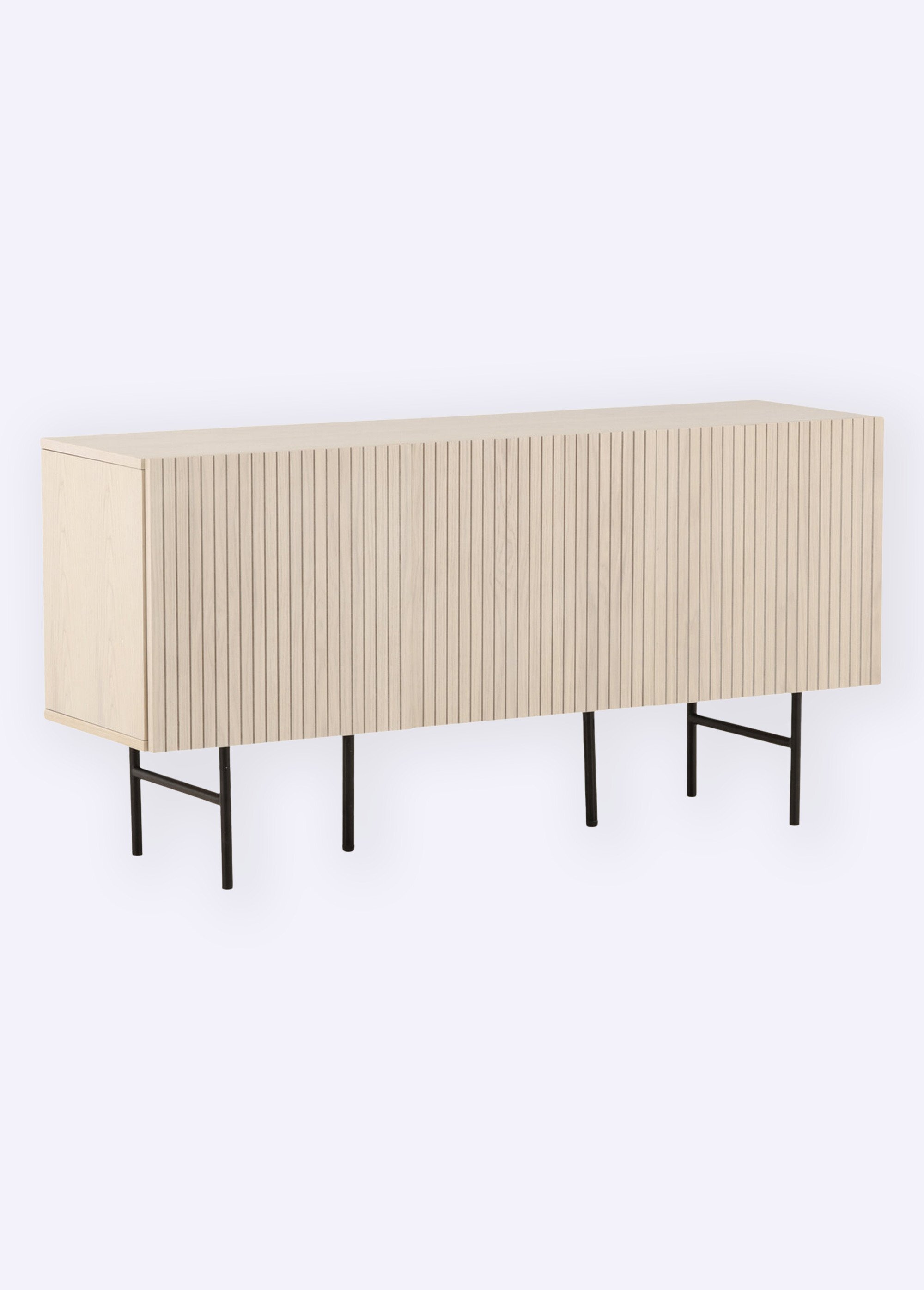 Buffet en bois épuré, effet rainuré MARRON VEN-42000-610 FA1