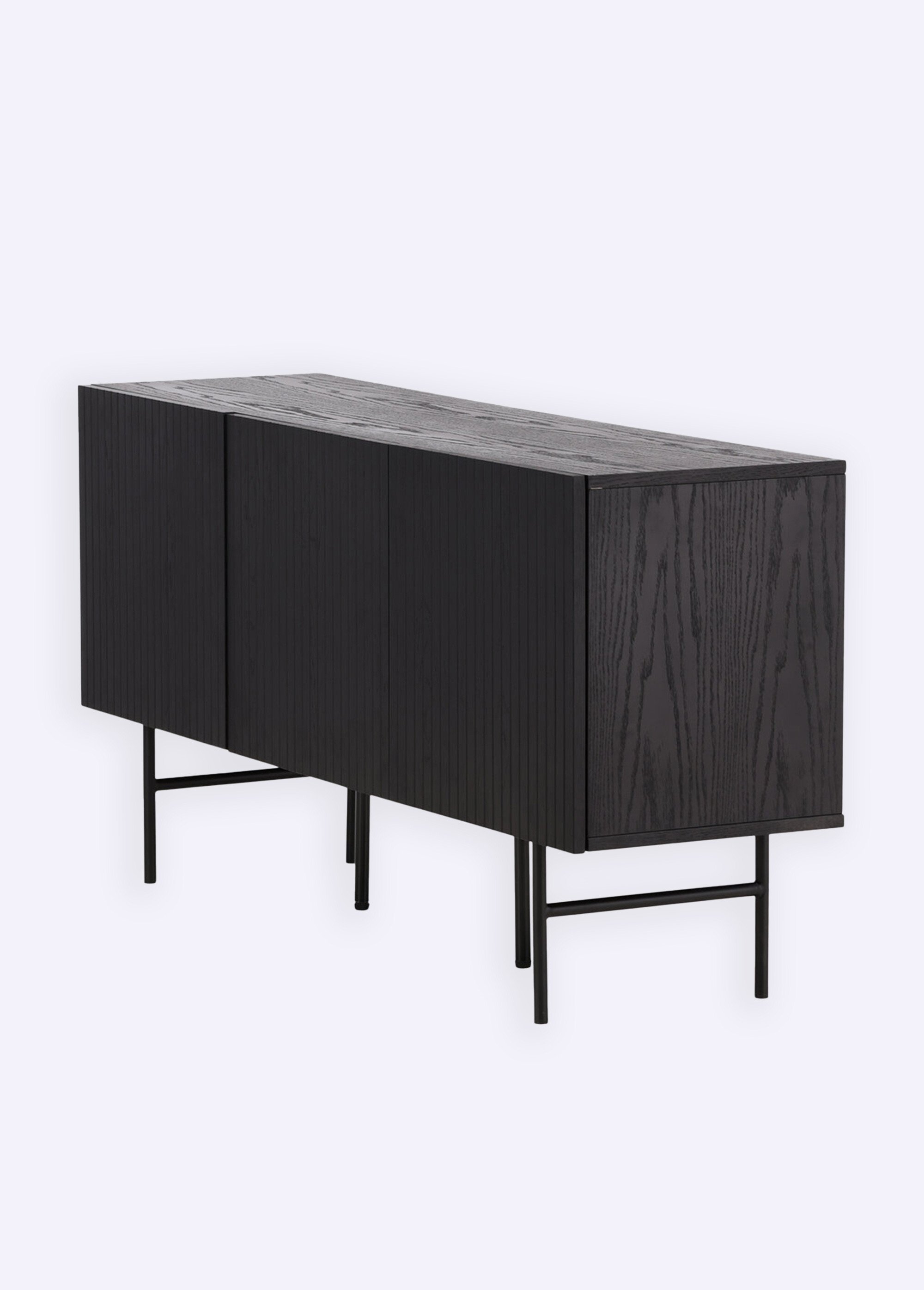 Buffet en bois épuré, effet rainuré NOIR VEN-42000-610 DE1