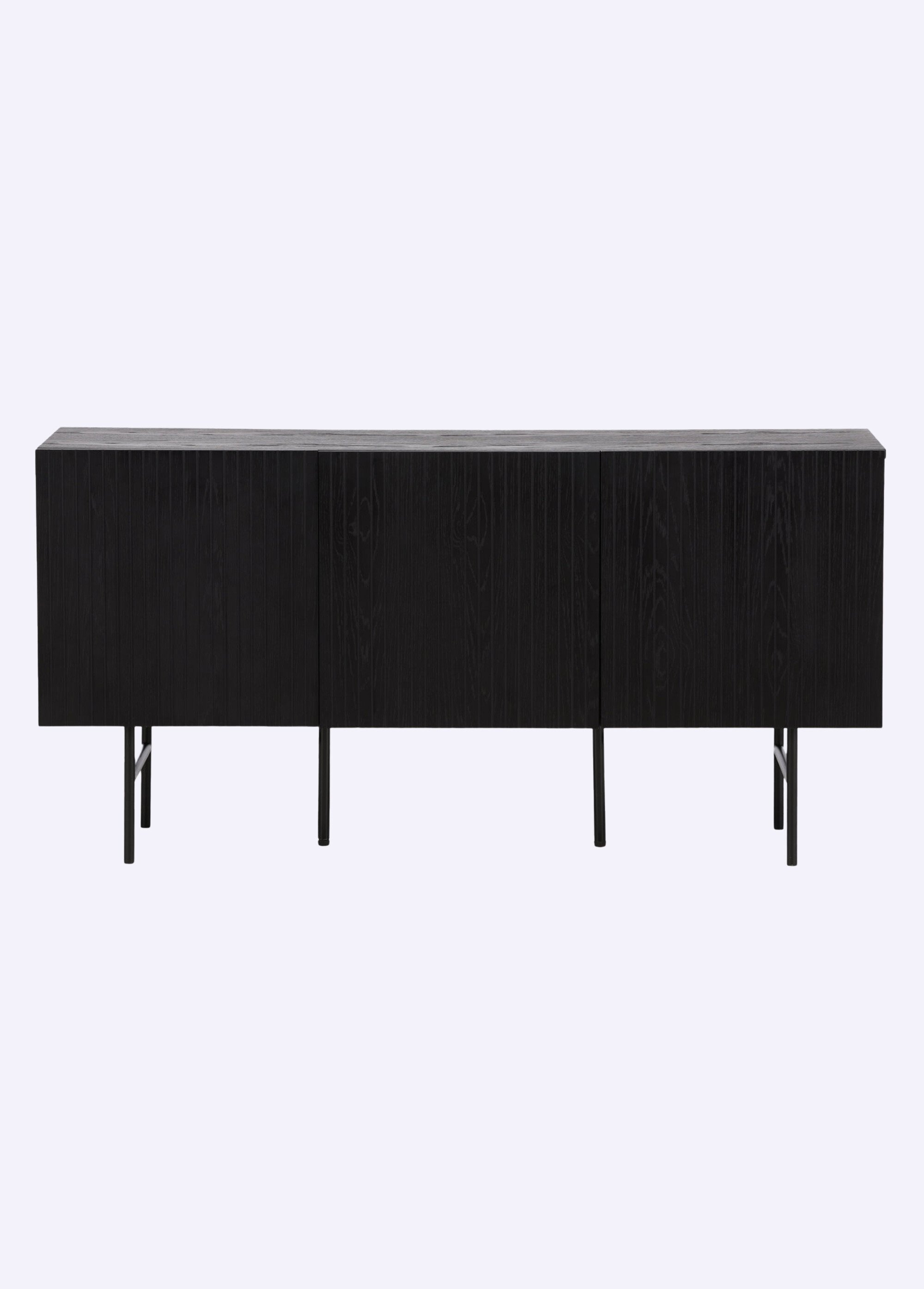 Buffet en bois épuré, effet rainuré NOIR VEN-42000-610 DE2