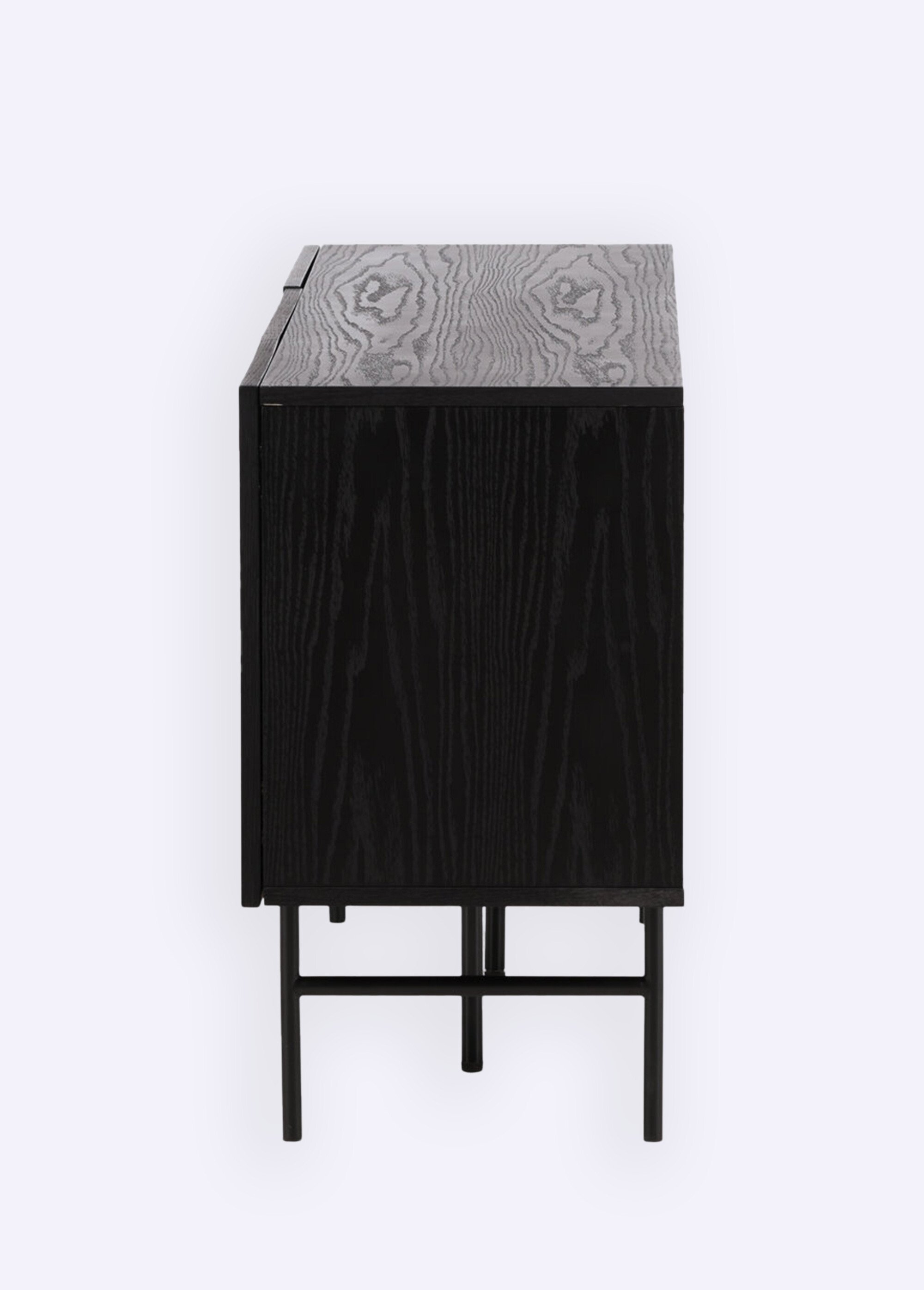 Buffet en bois épuré, effet rainuré NOIR VEN-42000-610 DE3