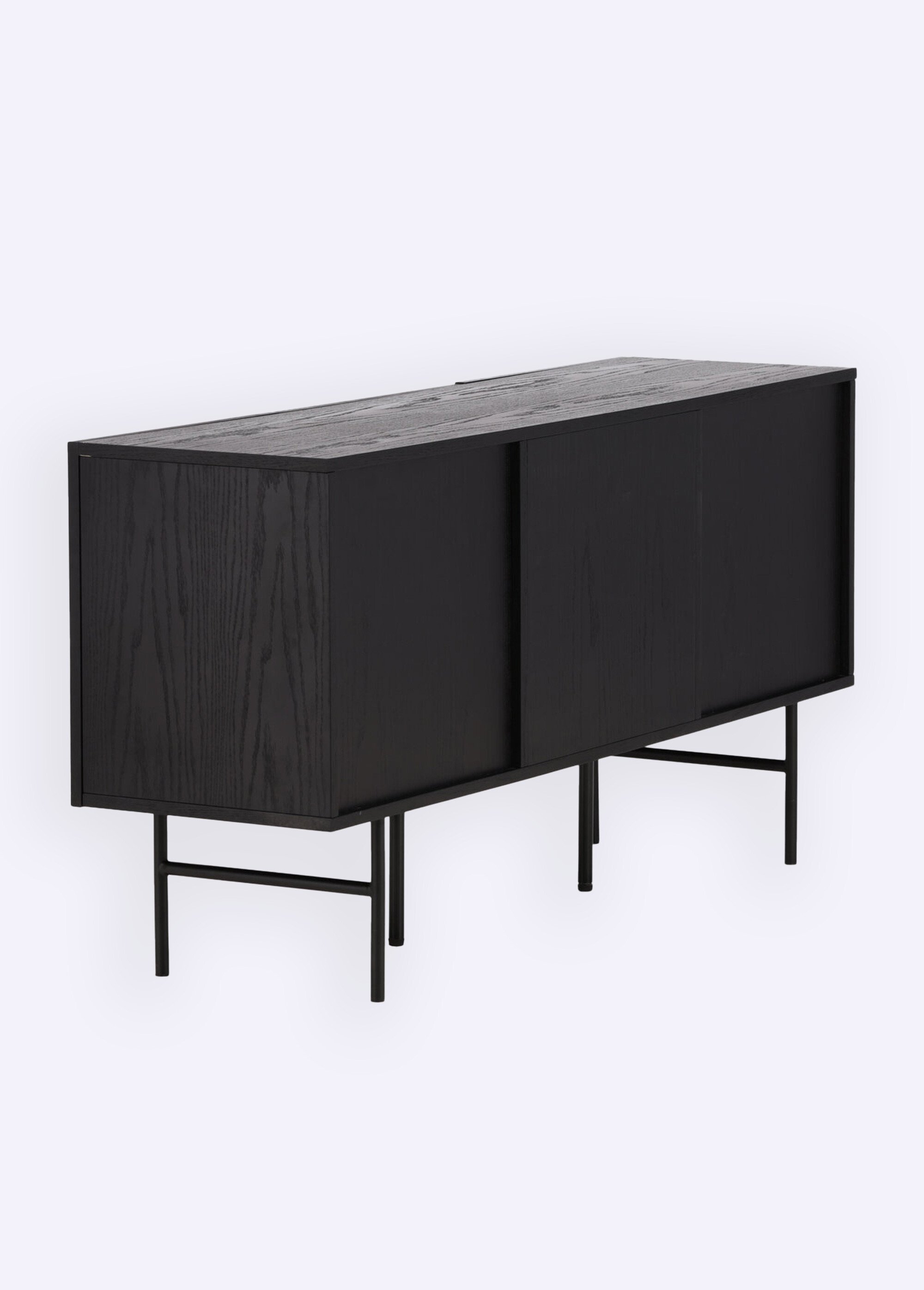 Buffet en bois épuré, effet rainuré NOIR VEN-42000-610 DE4