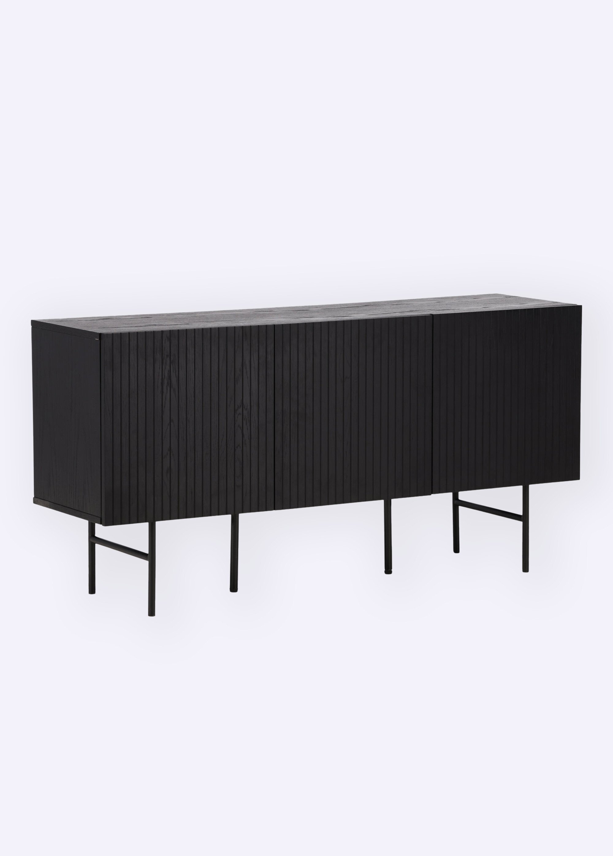 Buffet en bois épuré, effet rainuré NOIR VEN-42000-610 FA1