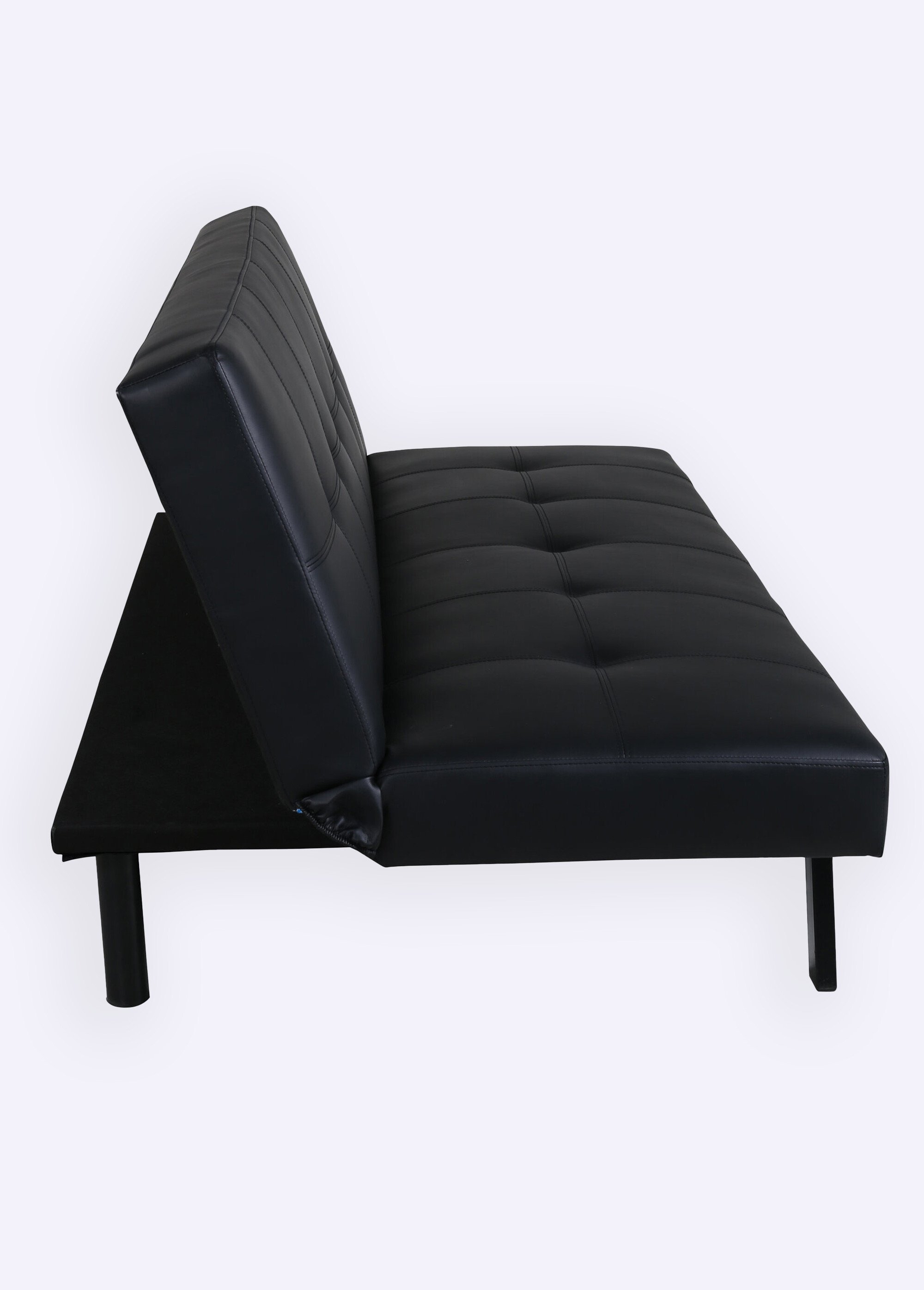 Canapé clic clac capitonné pieds métal NOIR VEN-15549-288 DE4