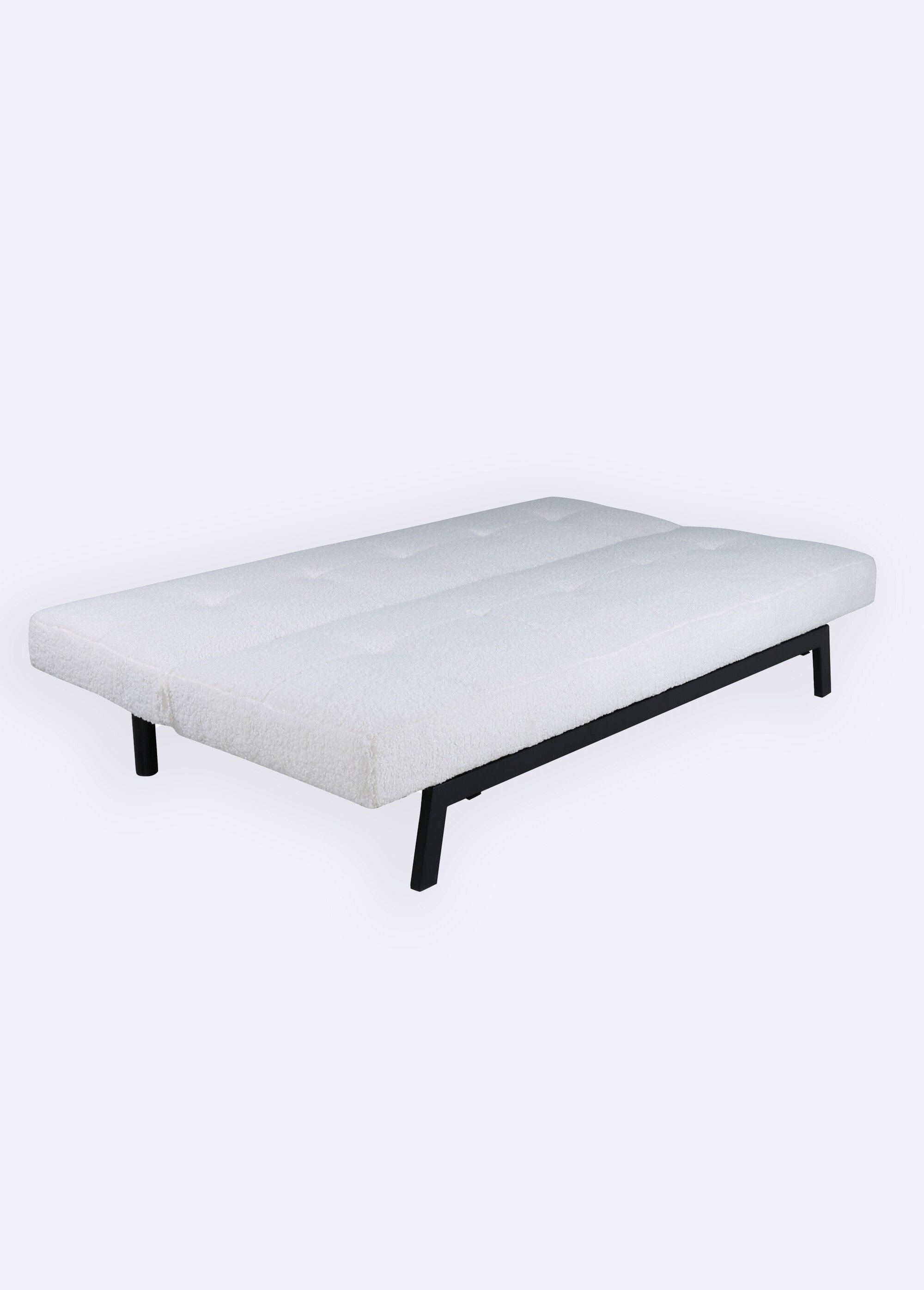 Canapé clic clac capitonné pieds métal BLANC VEN-15549-288 DE4