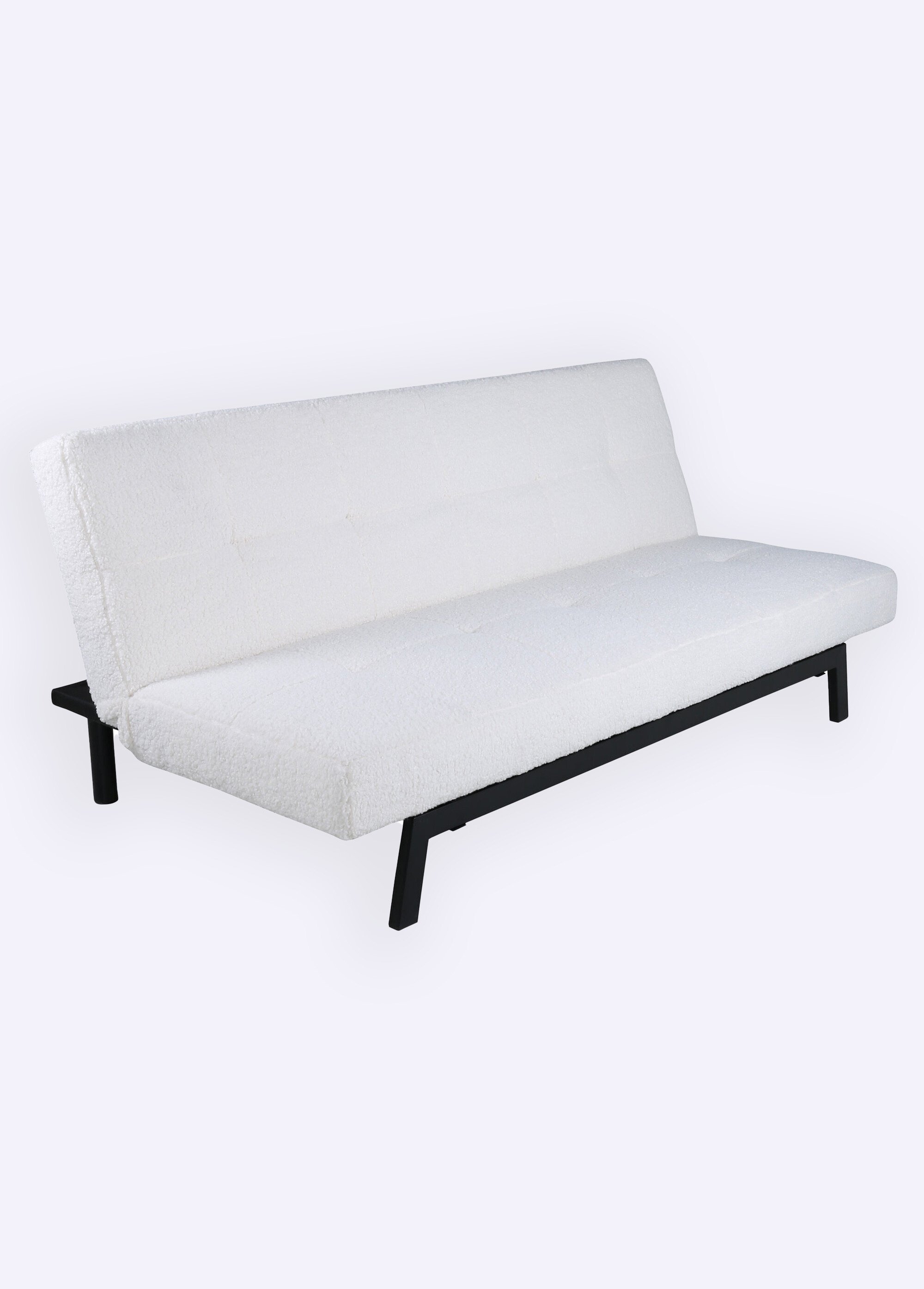 Canapé clic clac capitonné pieds métal