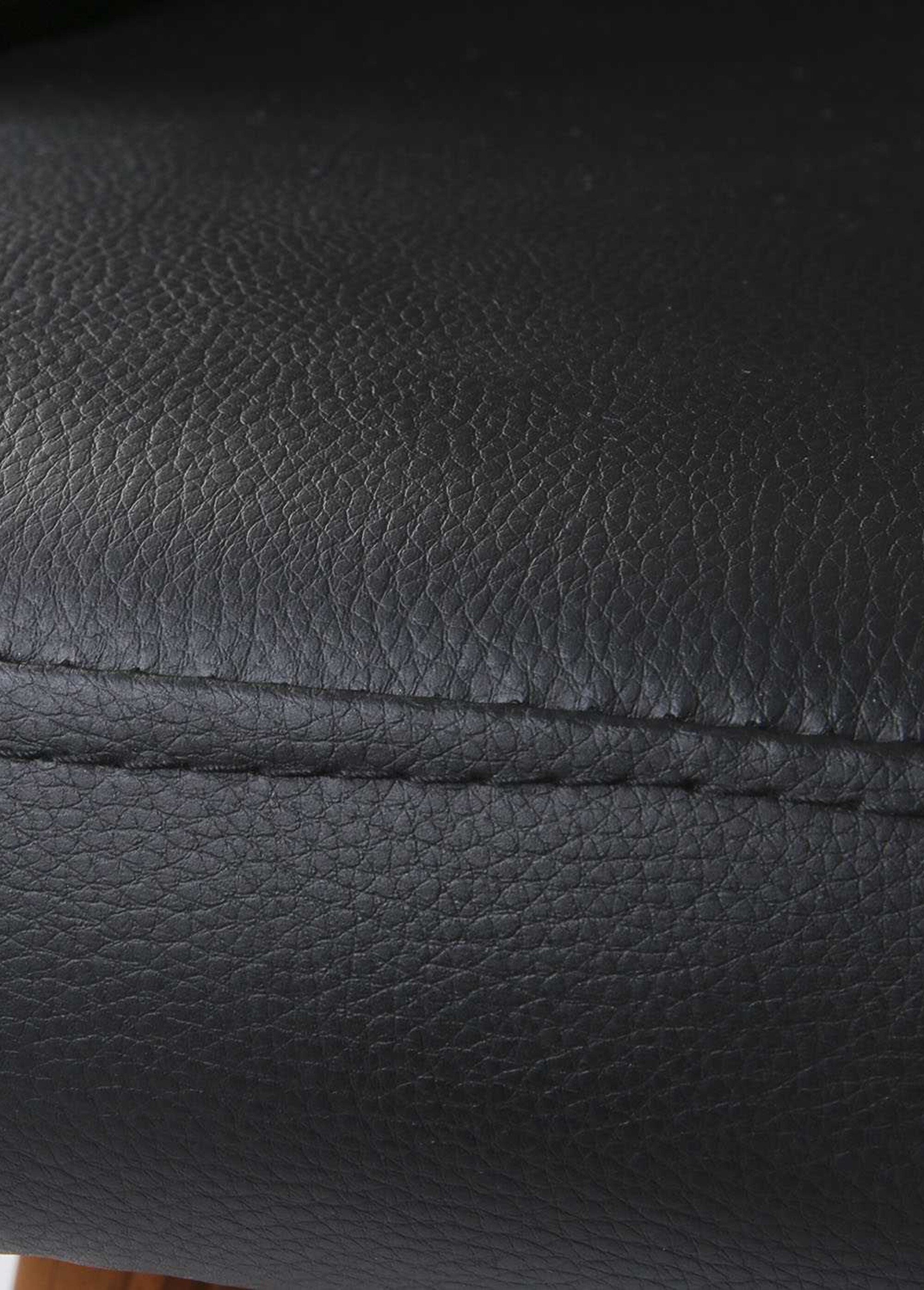 Chaise rétro simili cuir et dossier bois NOIR CMP-HD6603 DE2