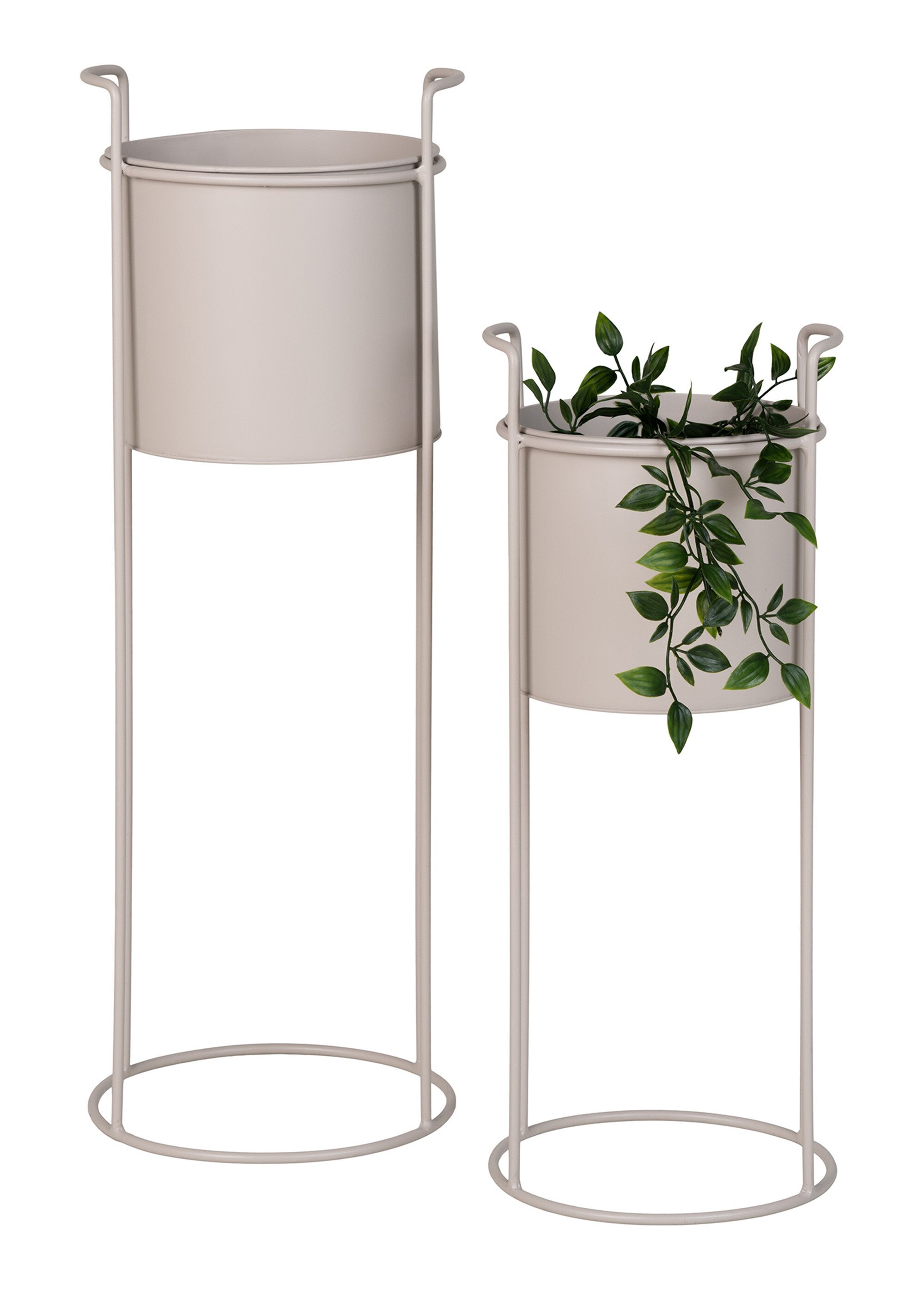 Support cache-pot en acier - lot de 2 Beige HN-9201005 DE2