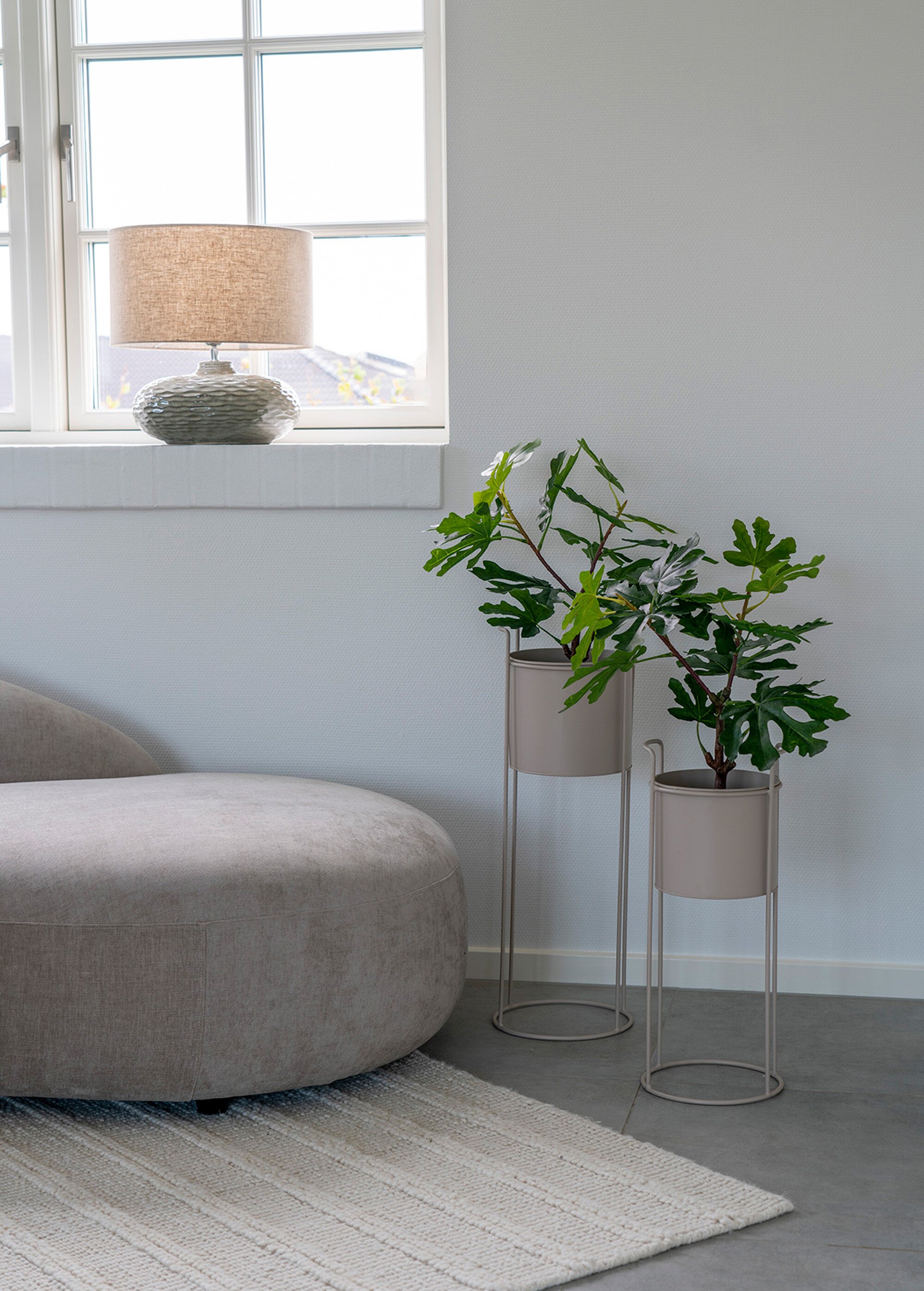 Support cache-pot en acier - lot de 2 Beige HN-9201005 SI1