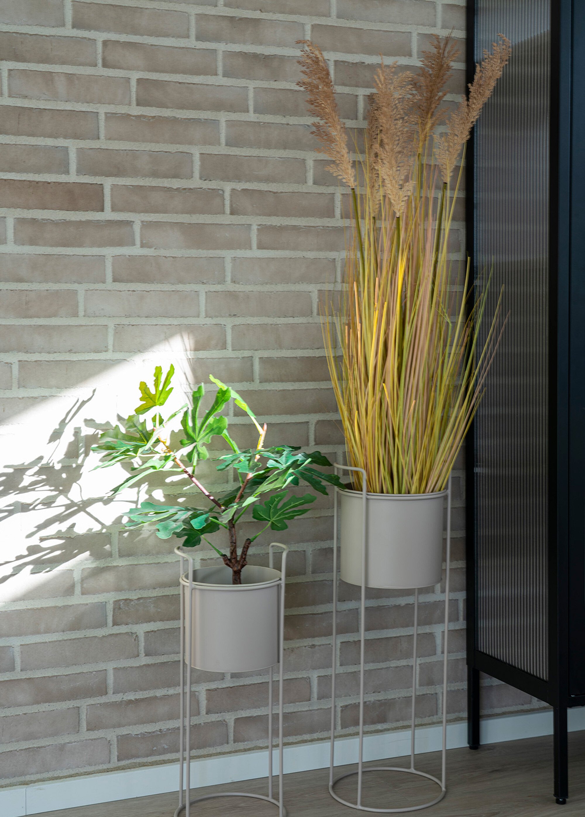 Support cache-pot en acier - lot de 2 Beige HN-9201005 SI3