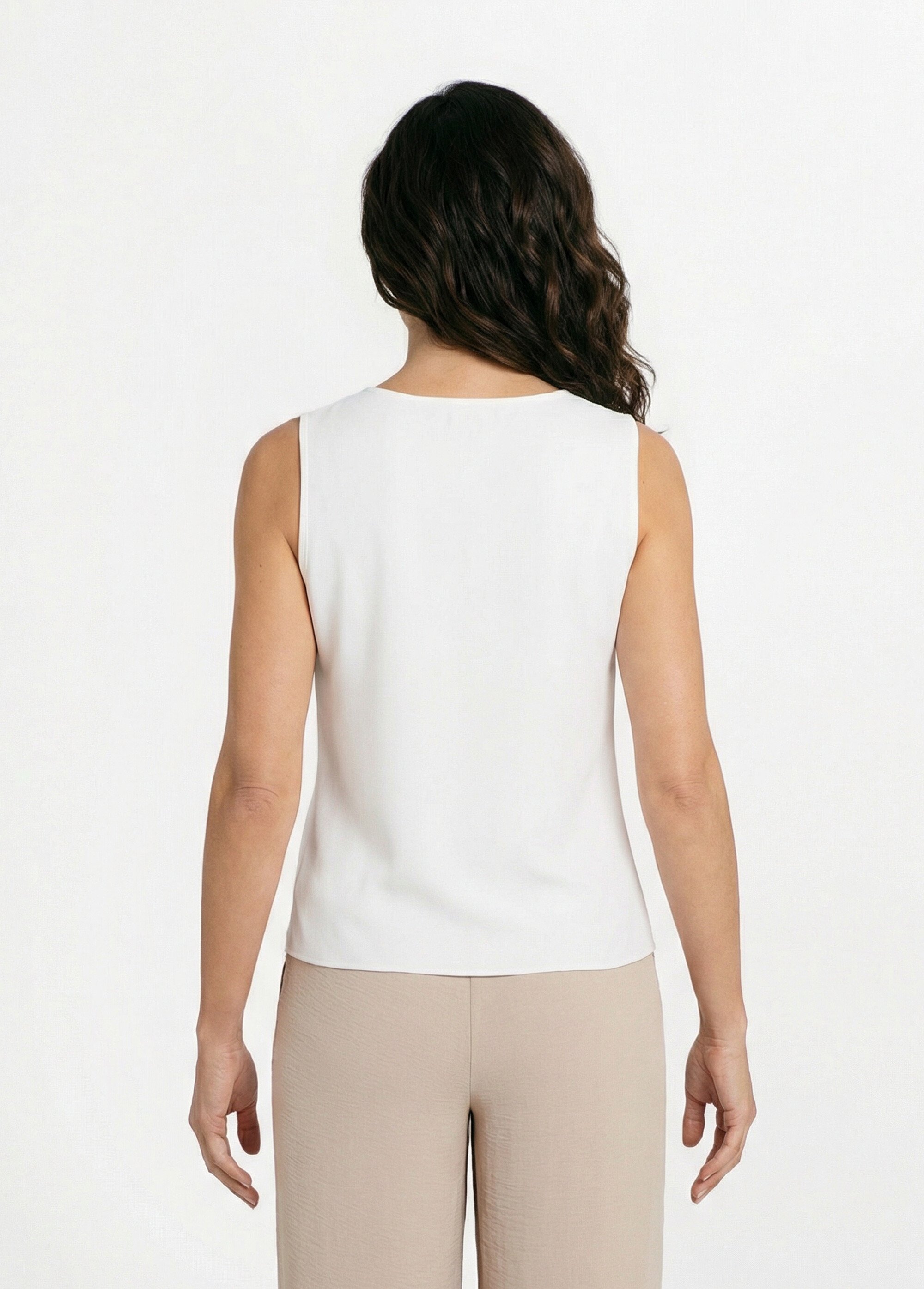 Gilet sans manches boutons dorés Femme Beige MATTEO DO1