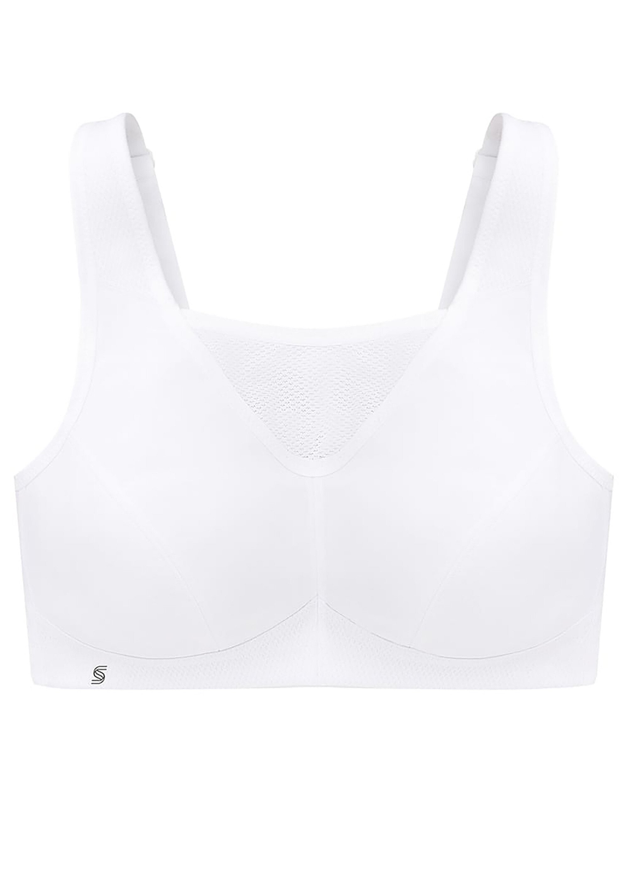 Glamorise® Soutien-gorge brassière sport sans armatures Femme Grande Taille BLANC 1066 FA2