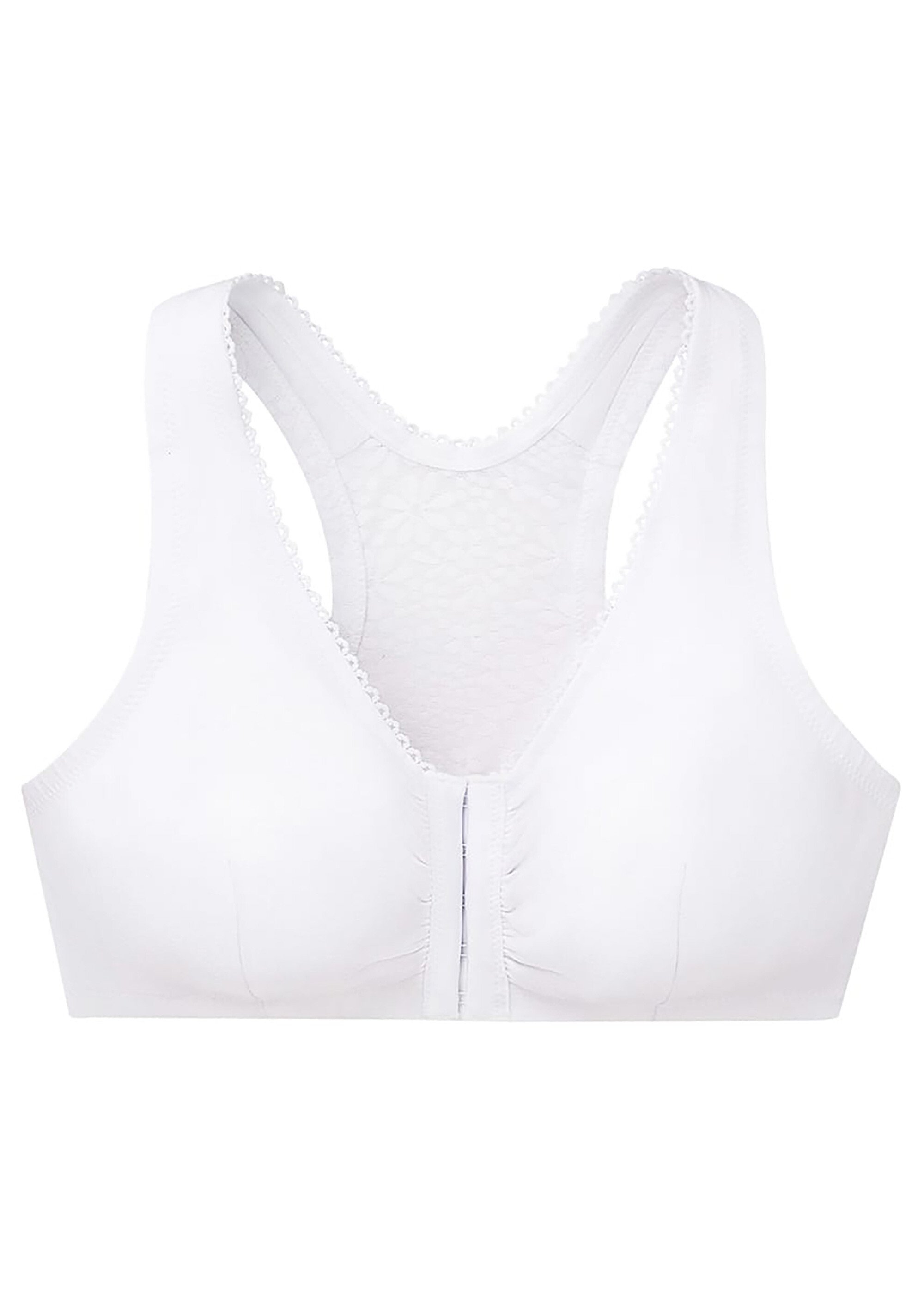 Soutien-gorge Coton Grand Confort, Dos Nageur, Sans Armatures, Spécial Grandes Tailles n°1908 Femme Grande Taille Blanc 1908 FA3