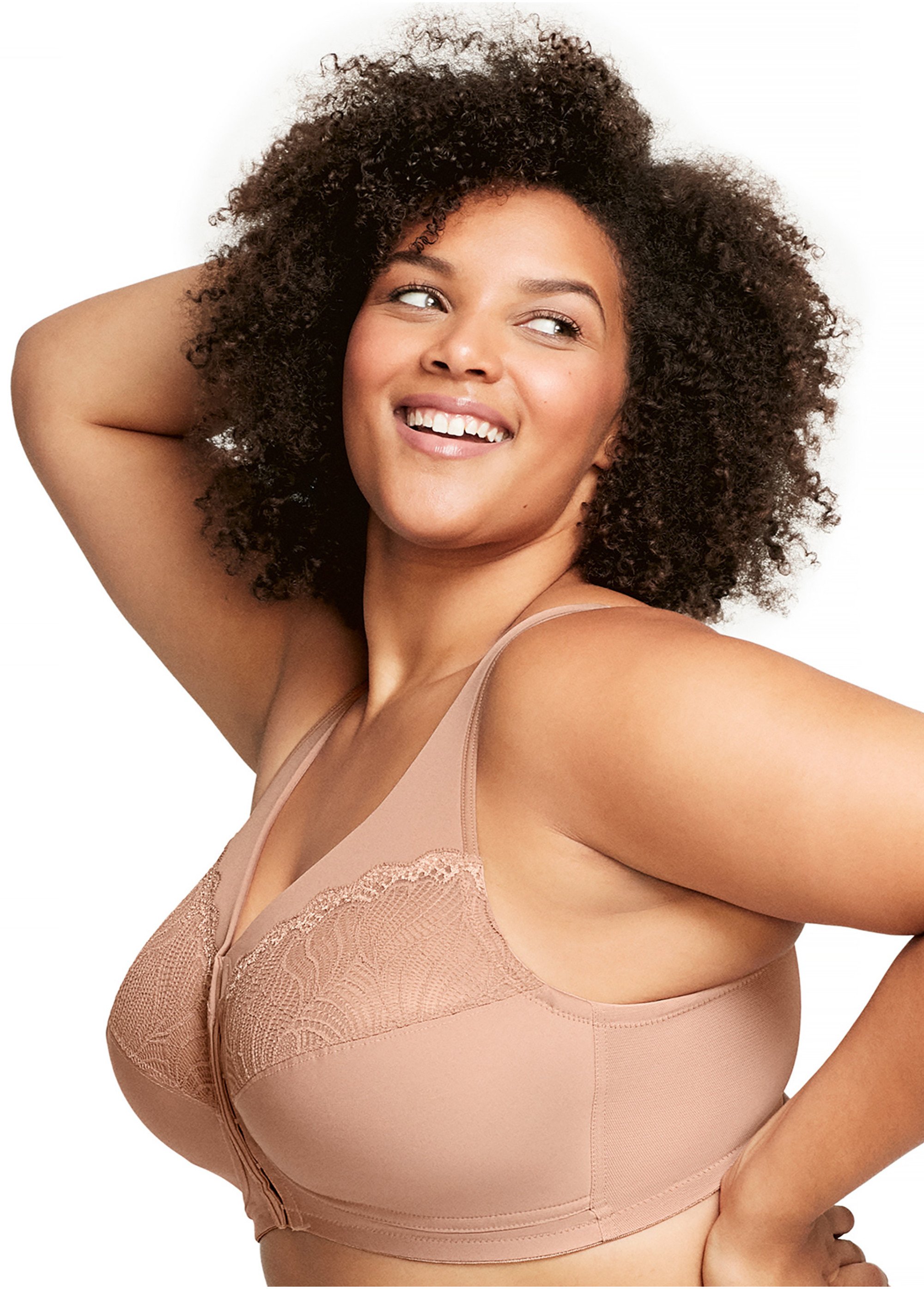 Soutien-gorge MagicLift Grandes Tailles, Galbe Naturel Sans Armatures et Fermeture Frontale n°1210 Femme Grande Taille Marron 1210 DR1