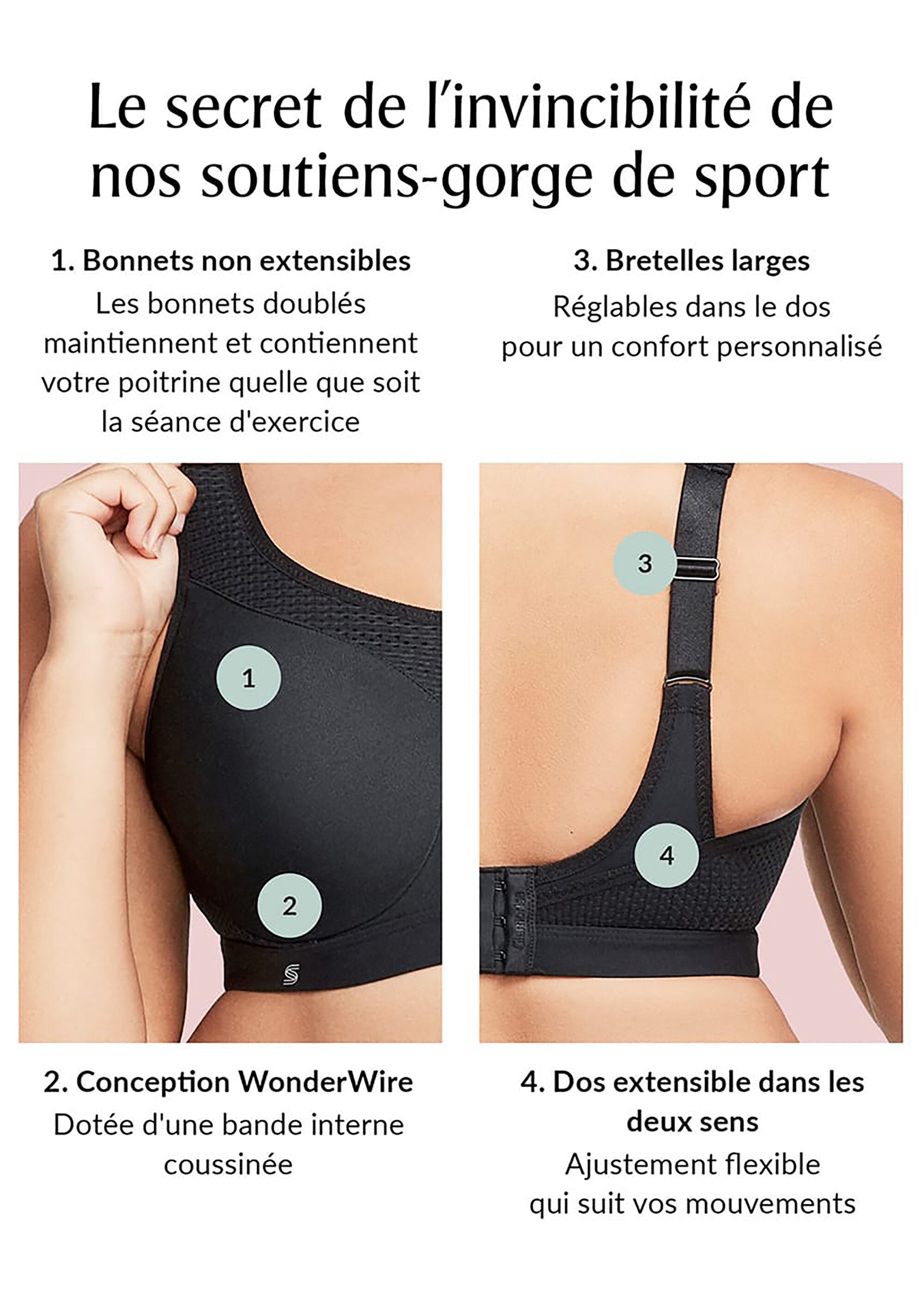 Soutien-Gorge Sport à Impact élevé, à Armatures, Spécial Grandes