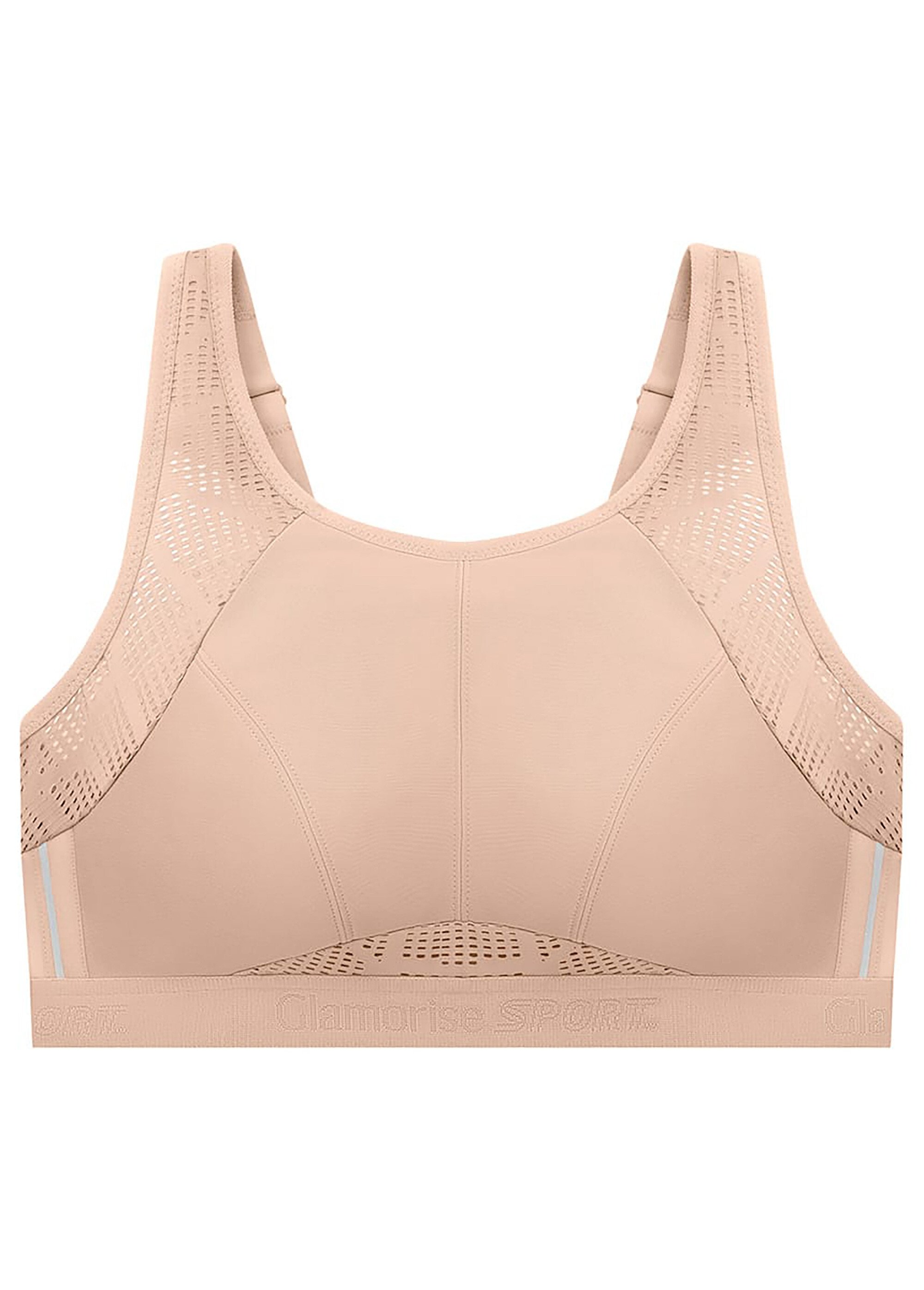 Soutien-gorge Sport Mesh Anti-Humidité Sans Armatures Spécial Grandes Tailles n°1068 Femme Grande Taille Beige 1068 FA2